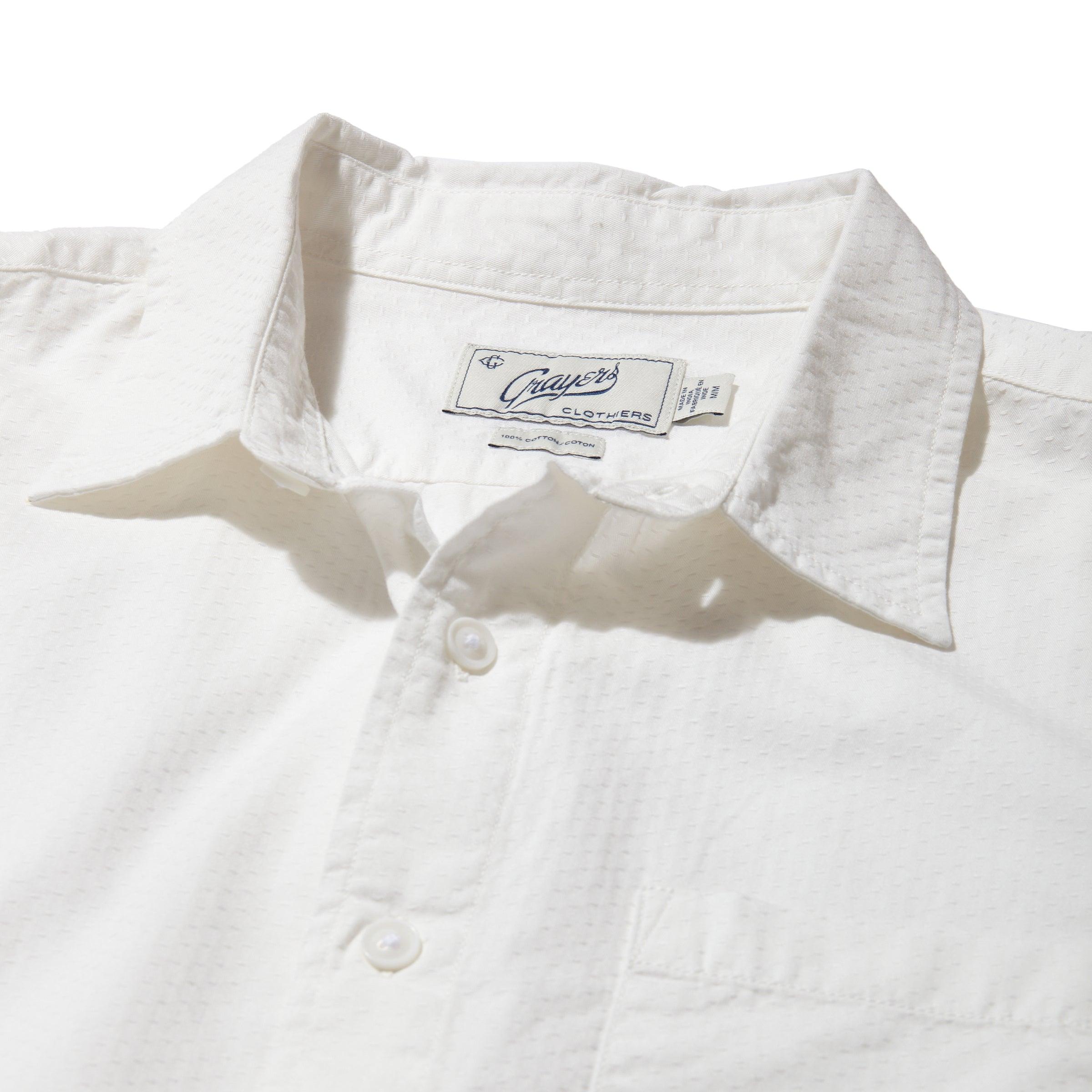 Lorenzo Dobby Weave Shirt - White Product Image