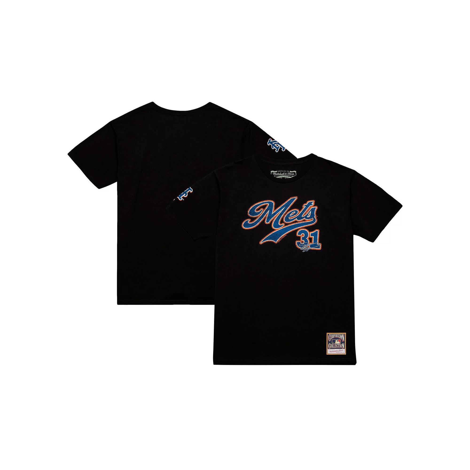 Men's Mitchell & Ness Mike Piazza Black New York Mets Cooperstown Collection Player T-Shirt,  Product Image