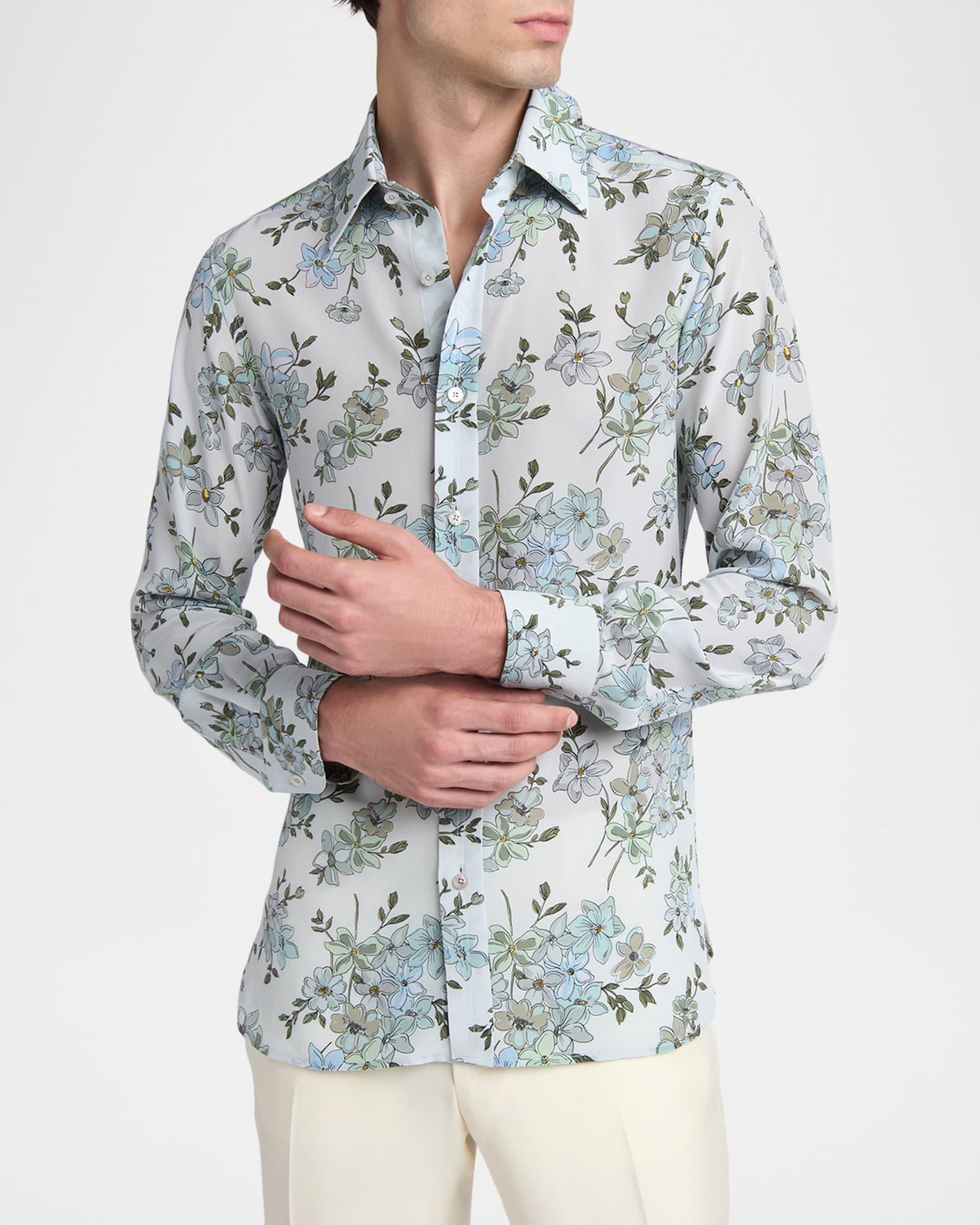Men's St Tropez Silk Floral Sport Shirt Product Image