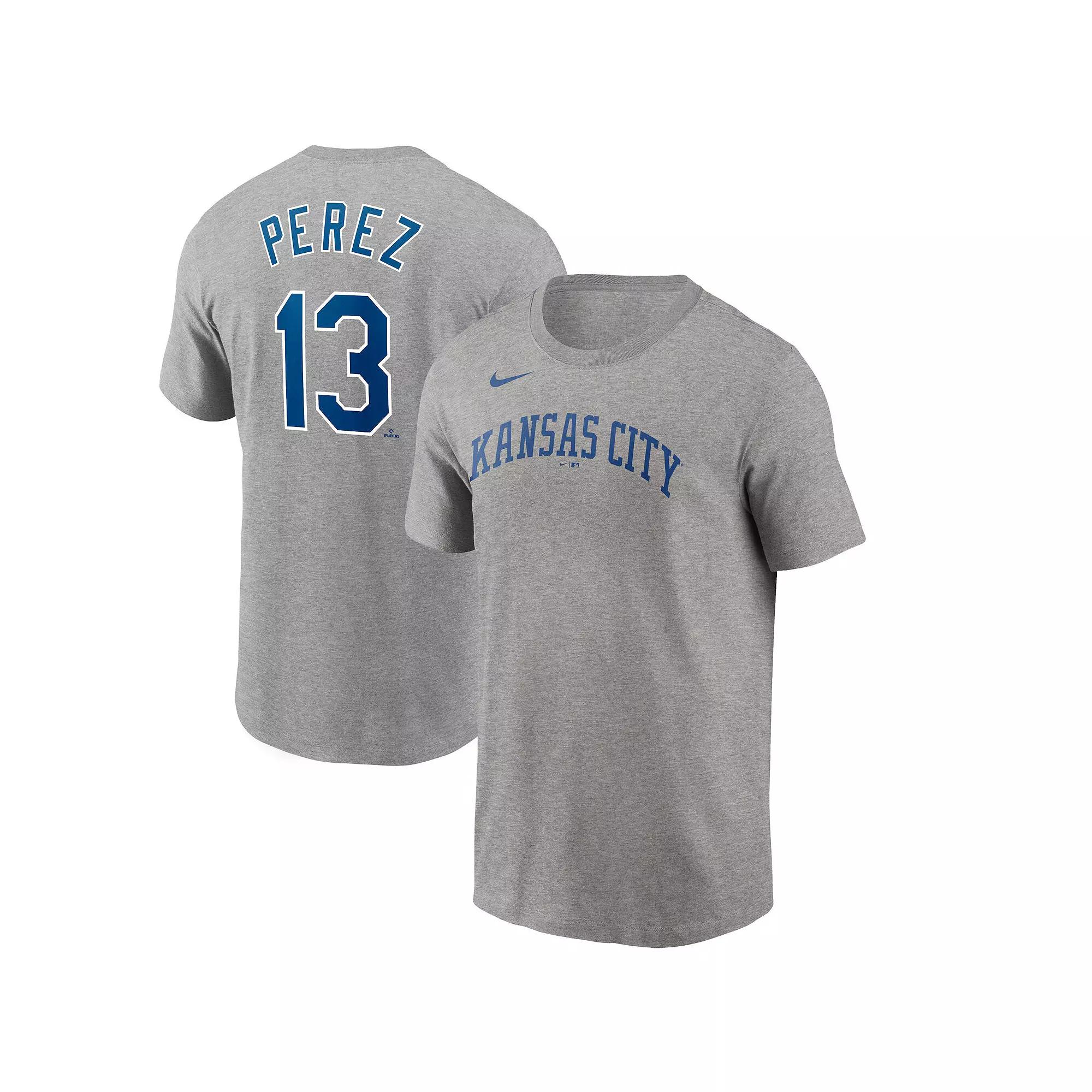 Men's Nike Gray Salvador Pérez Kansas City Royals 2022 Name & Number T-Shirt,  Product Image
