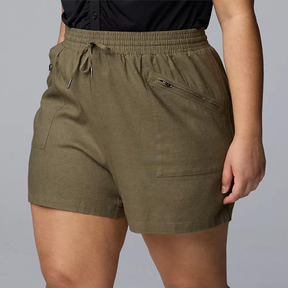 Plus Size Simply Vera Vera Wang Utility Shorts, Women's, Size: 0X, Black Product Image