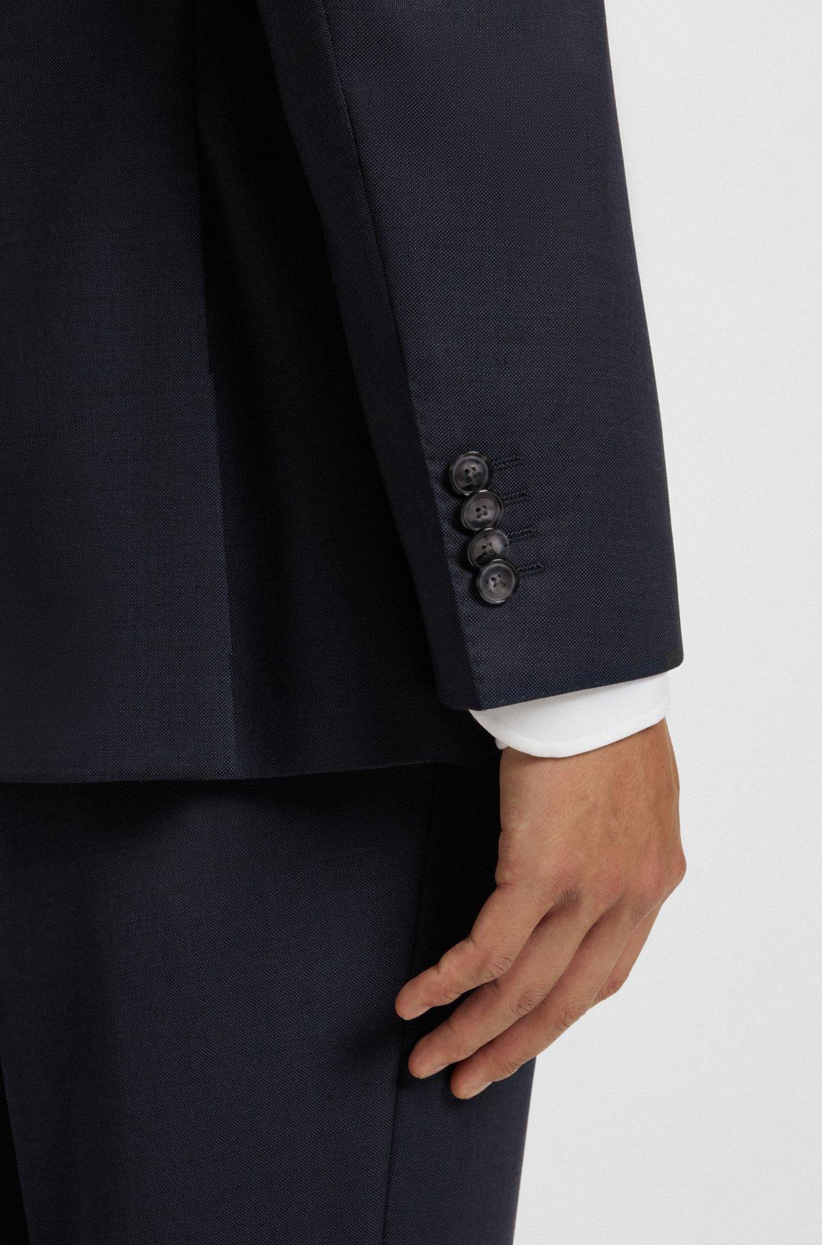 Regular-fit suit in micro-patterned virgin wool Product Image