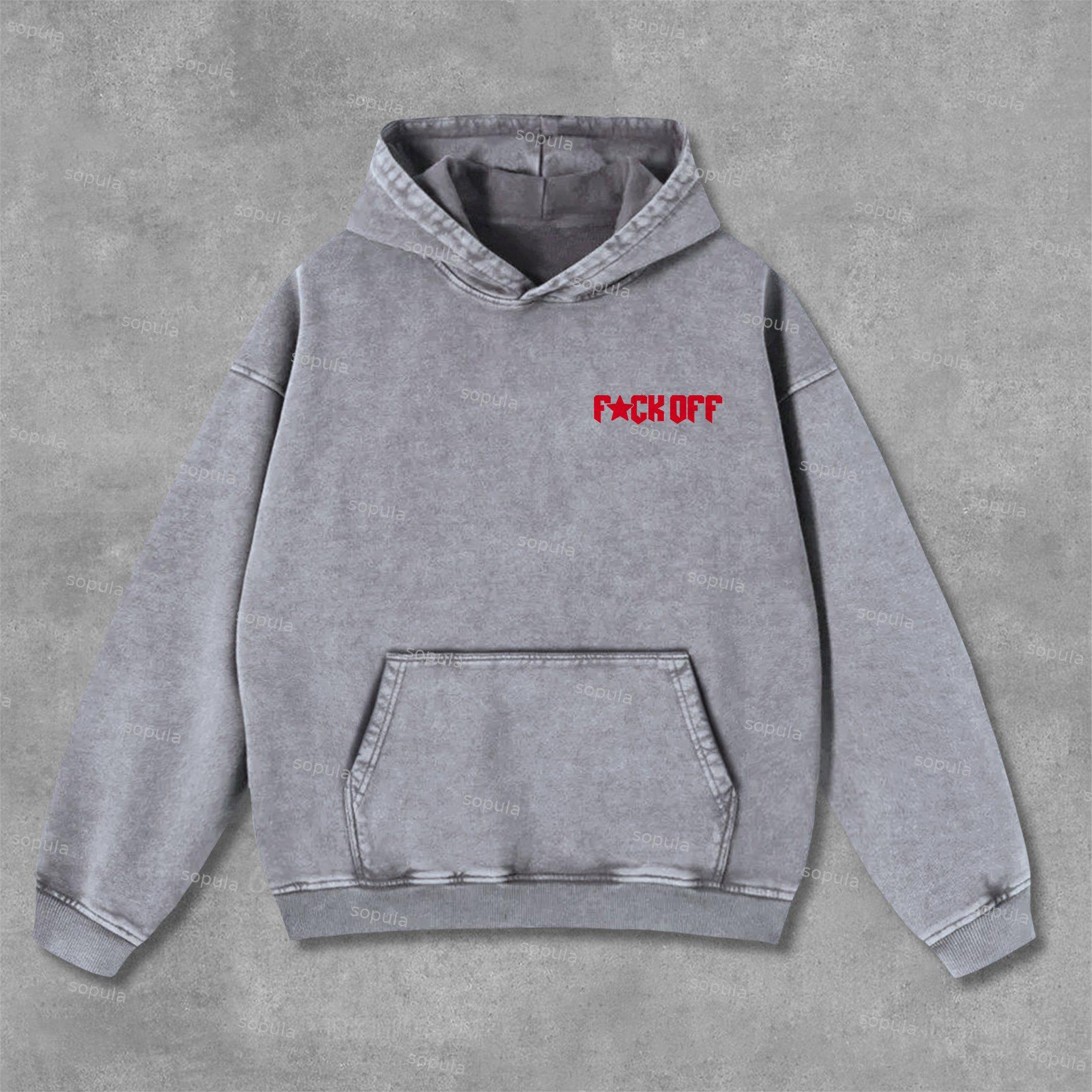 Sopula Vintage Y2k Street Graphic Washed Hoodie Product Image