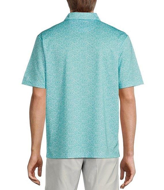 Roundtree & Yorke Performance Short Sleeve Outline Floral Print Polo Shirt Product Image