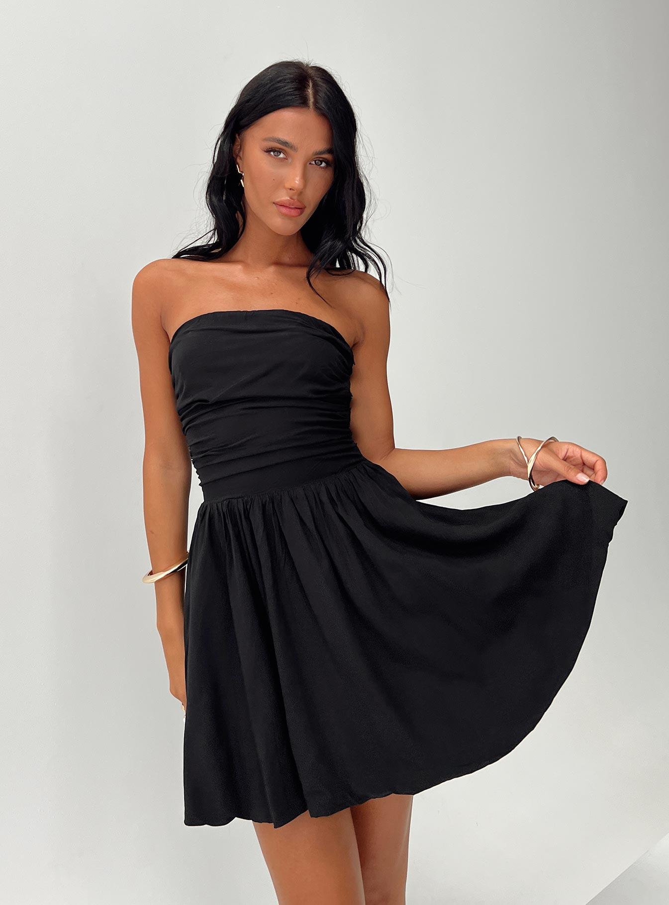 Rashida Strapless Mini Dress Black Product Image