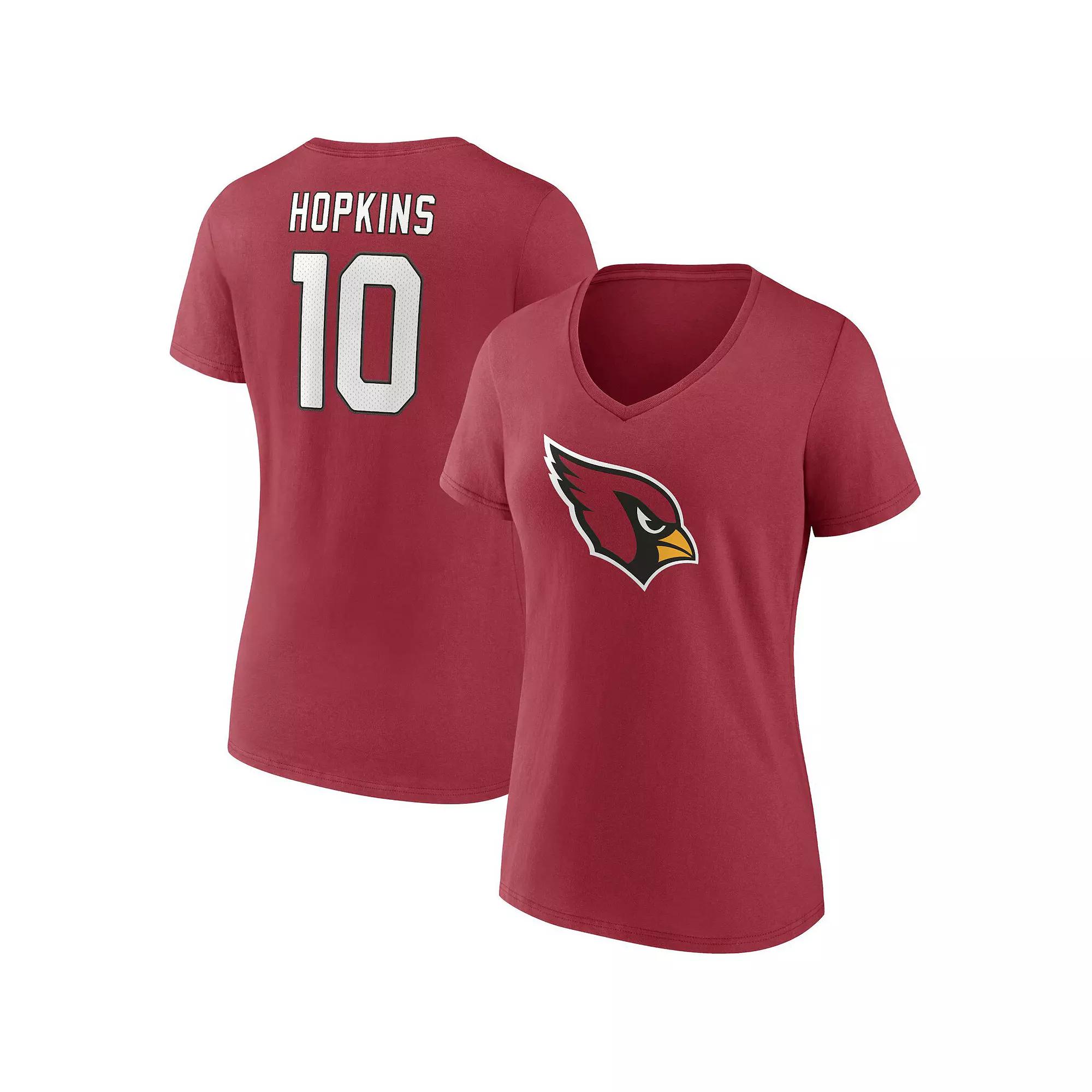 Women's Fanatics Branded DeAndre Hopkins Cardinal Arizona Cardinals Player Icon Name & Number V-Neck T-Shirt,  Product Image