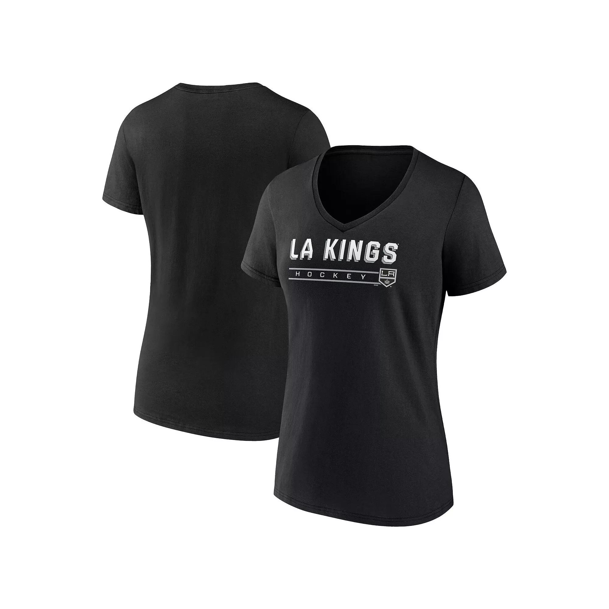 Women's Fanatics Black Los Angeles Kings V-Neck T-Shirt,  Product Image