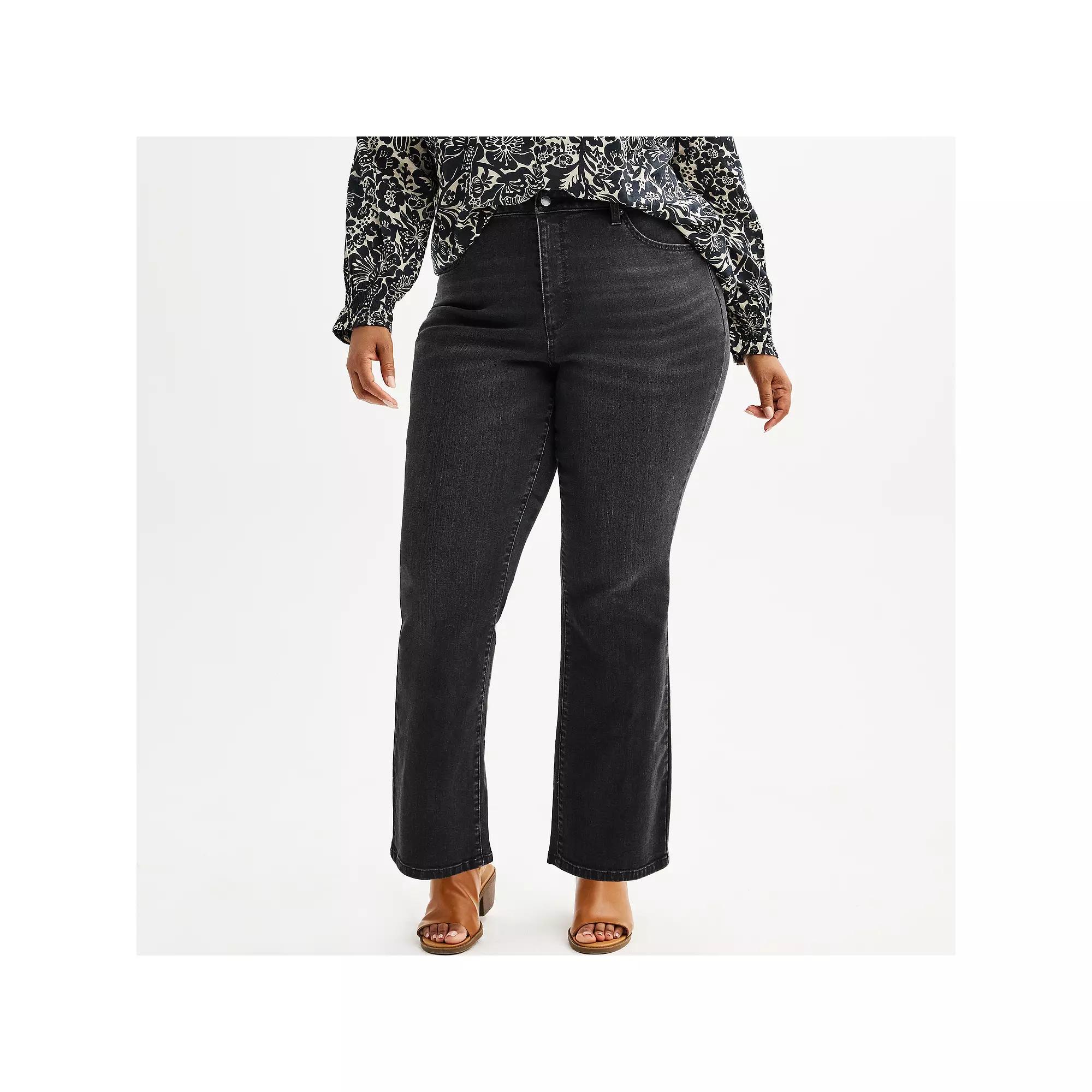 Plus Size Sonoma Goods For Life® High Rise Curvy Bootcut Jeans, Women's, Size: 30 W, Black Wash Product Image