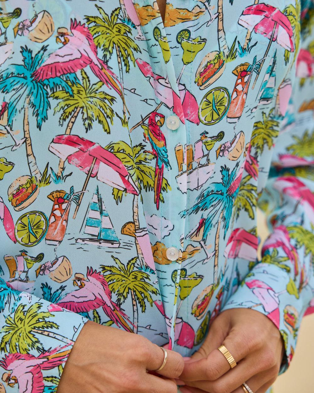 Margaritaville by Kenny Flowers - Welcome to Margaritaville – Ocean Blue – Ladies Resort Shorts Product Image