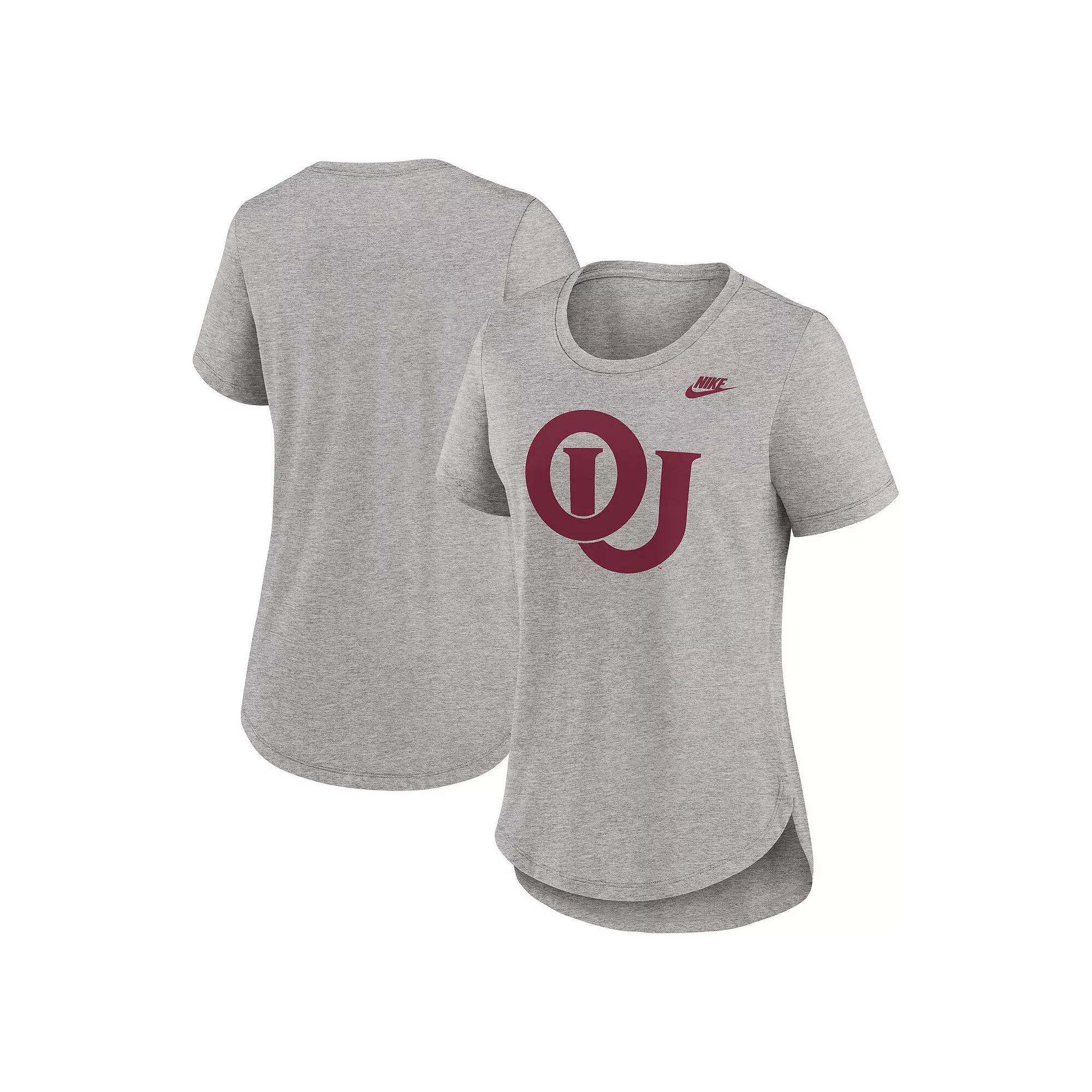 Women's Nike Heather Gray Oklahoma Sooners Legacy Tri-Blend T-Shirt,  Product Image