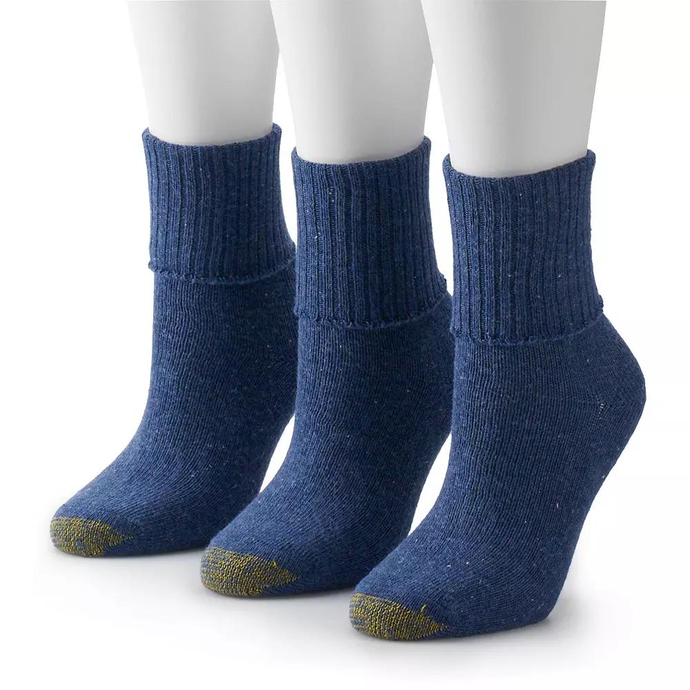 Women's GOLDTOE® 3-pack Bermuda Turn Cuff Socks,  Product Image