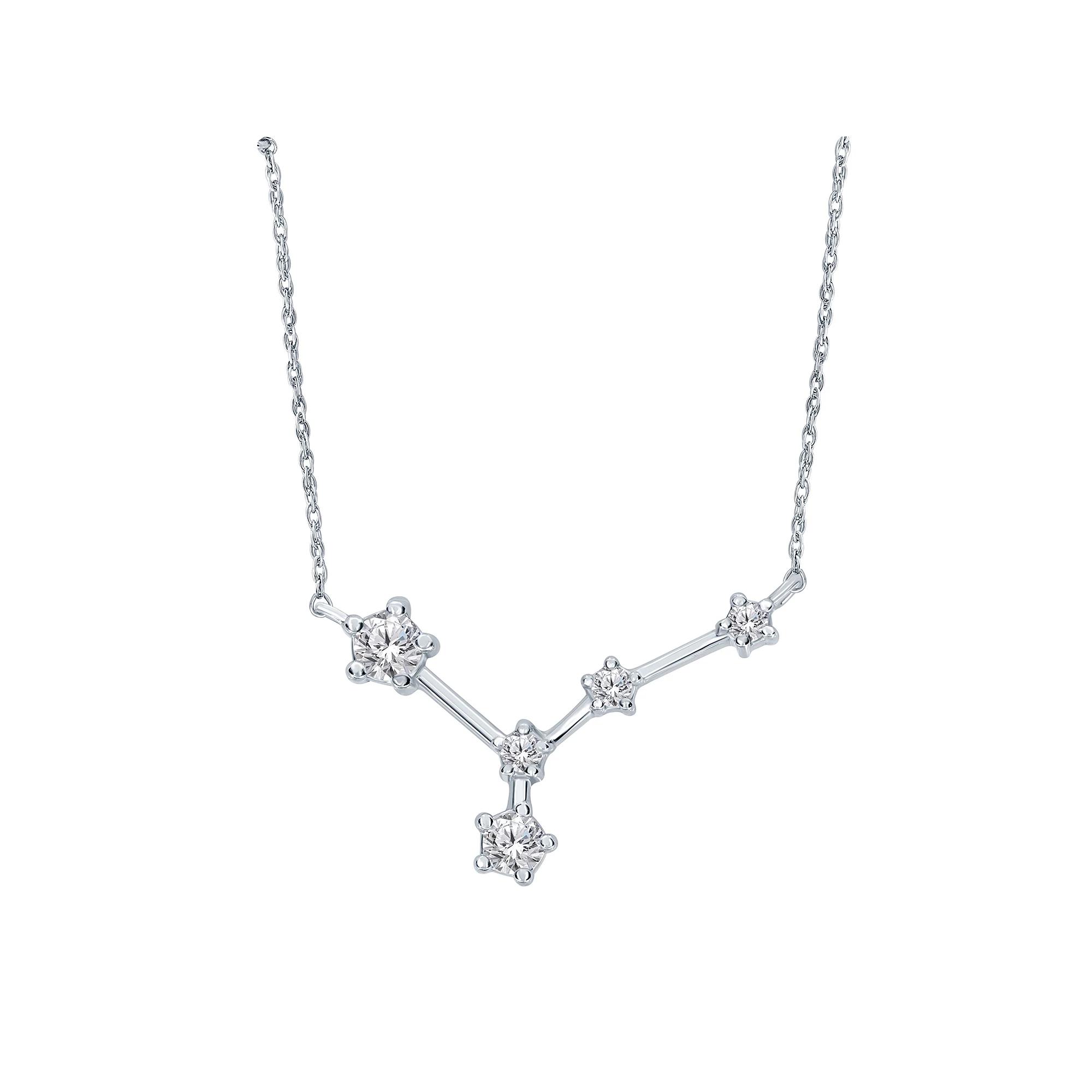Sterling Silver 1/5 Carat T.W. Diamond Constellation Necklace, Women's, Size: 18", Scorpio Product Image