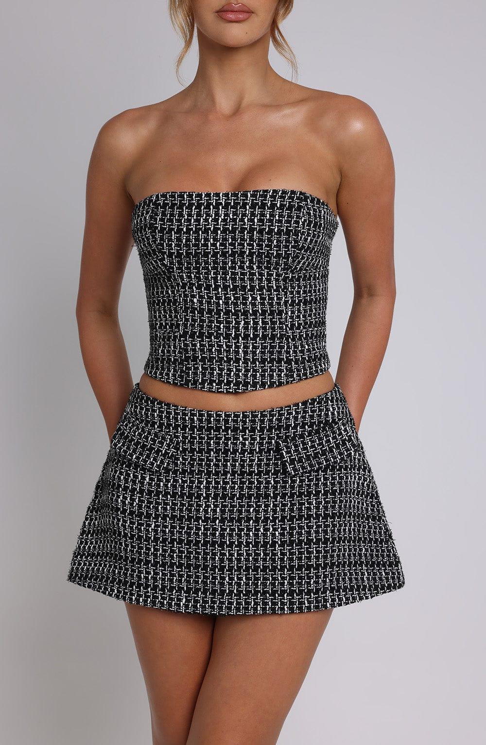 Tabitha Mini Skirt - Black/White Product Image