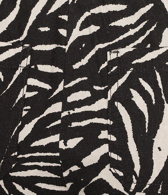 Westbound Petite Size Crop Graphic Linen Blend Pants Product Image