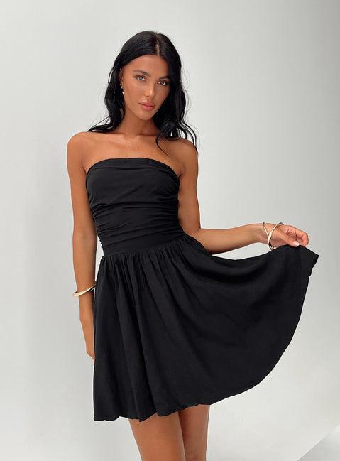 Rashida Strapless Mini Dress Black Product Image