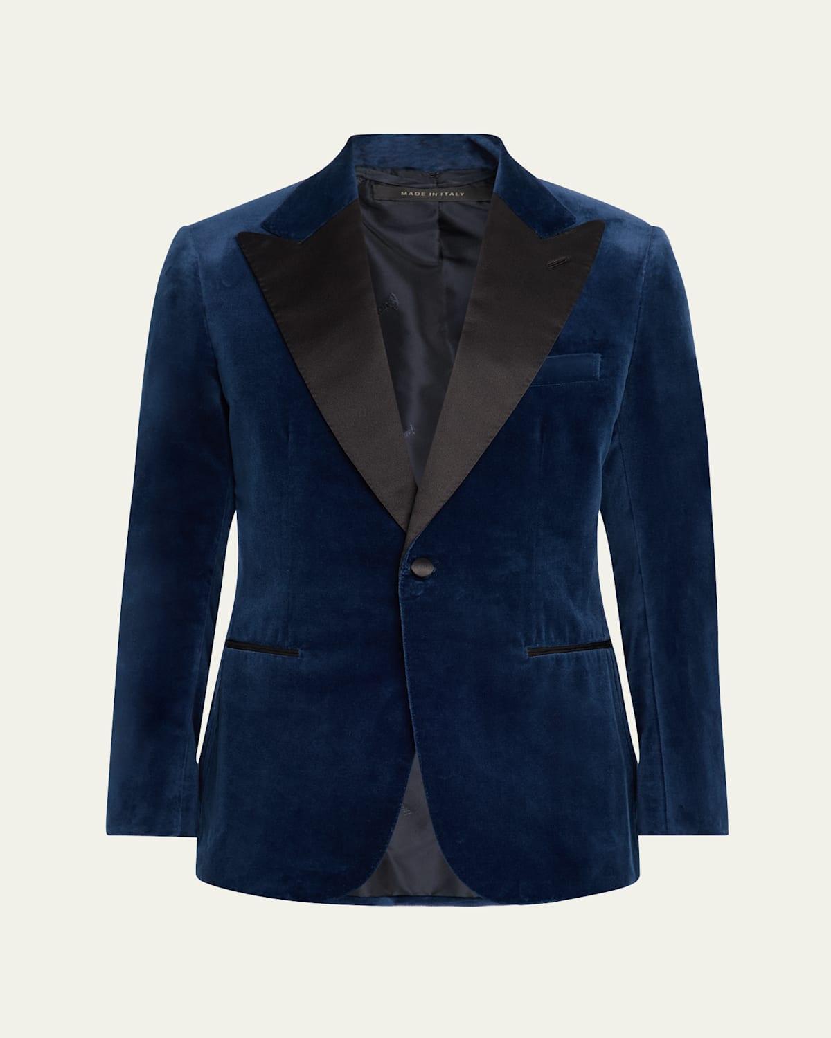 Mens Virgilio Velvet Peak-Lapel Sport Coat Product Image