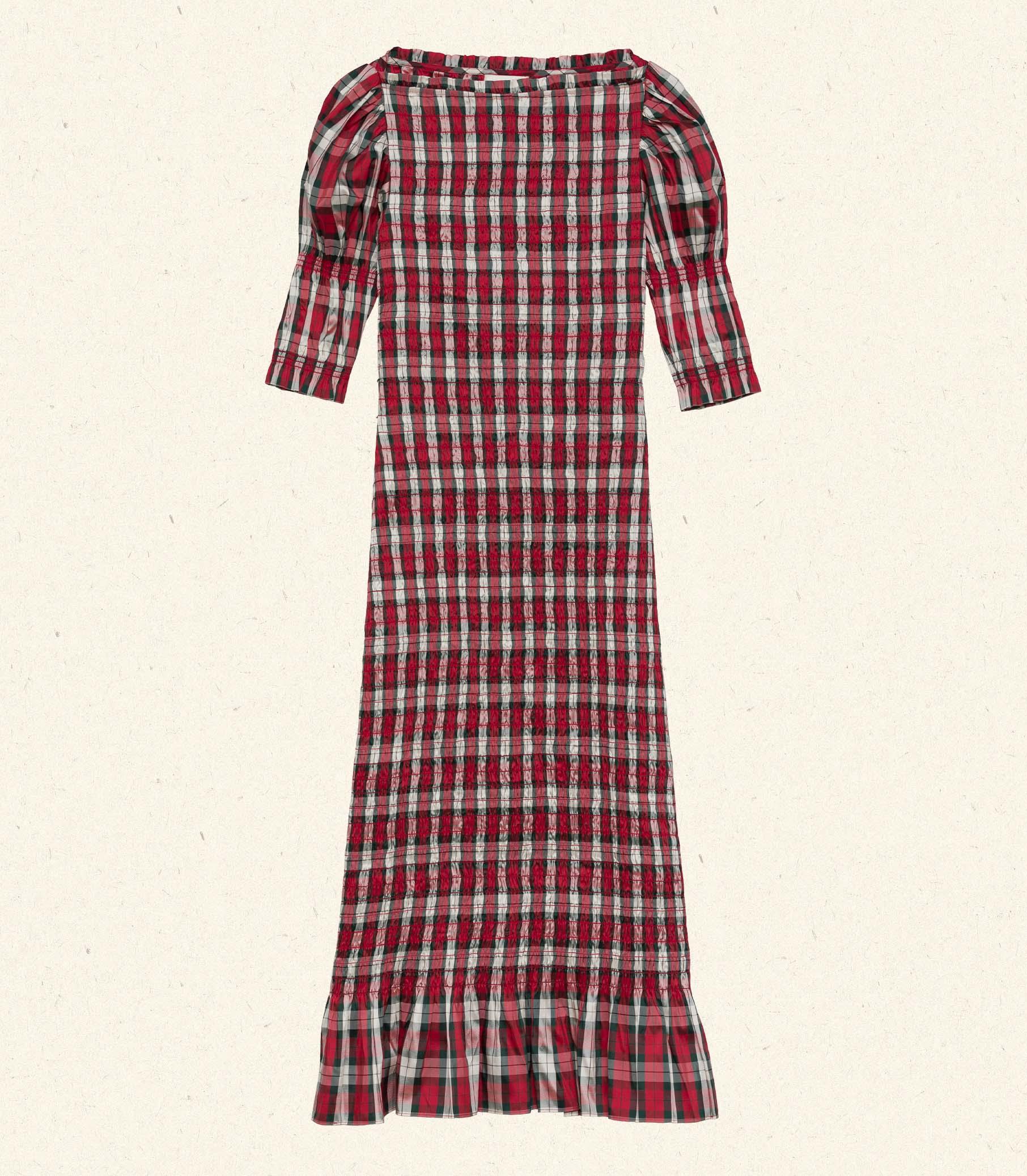 RAQUELLA DRESS -- ROUGE ADALINE PLAID Product Image