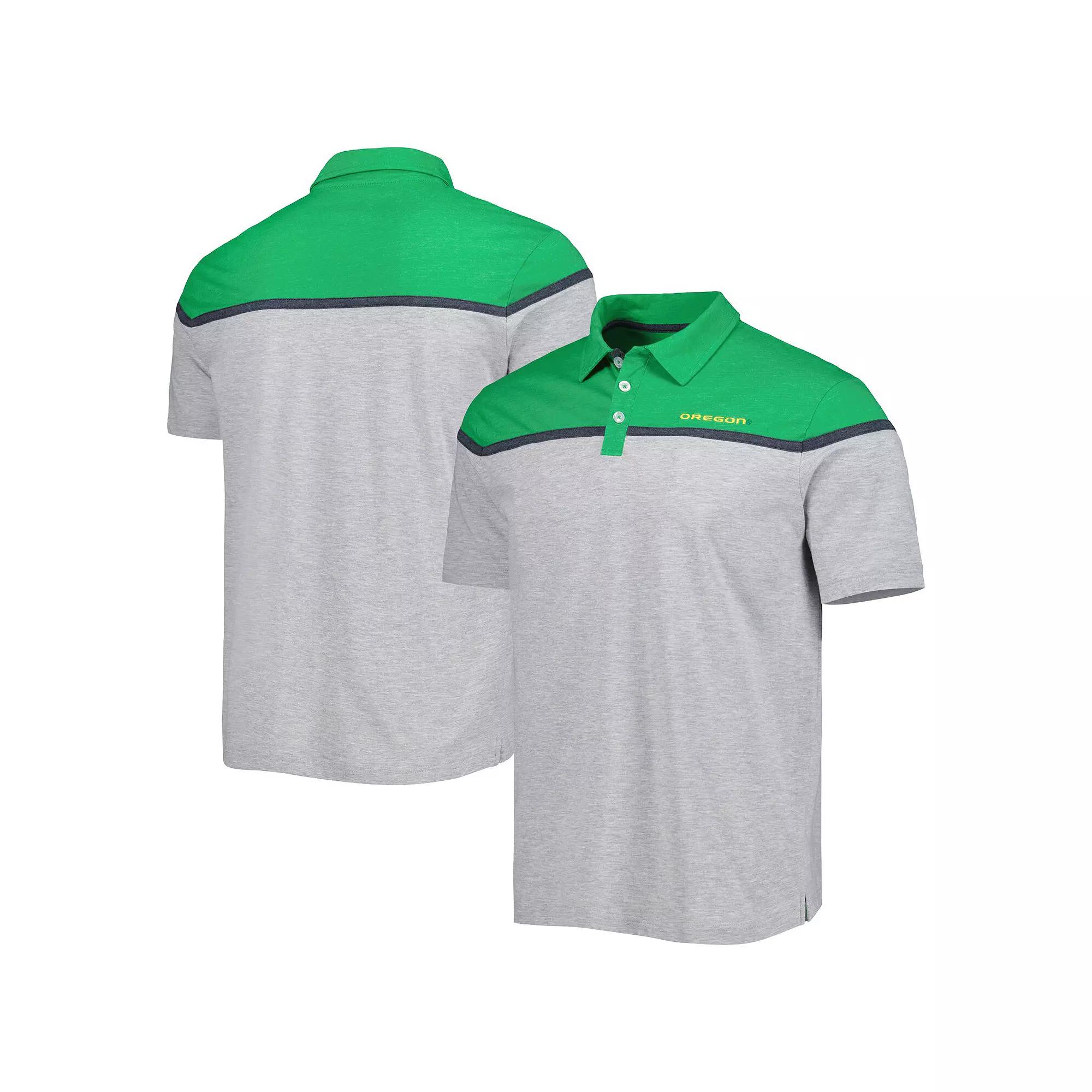 Men's Colosseum Heather Gray Oregon Ducks Chamberlain Polo,  Product Image