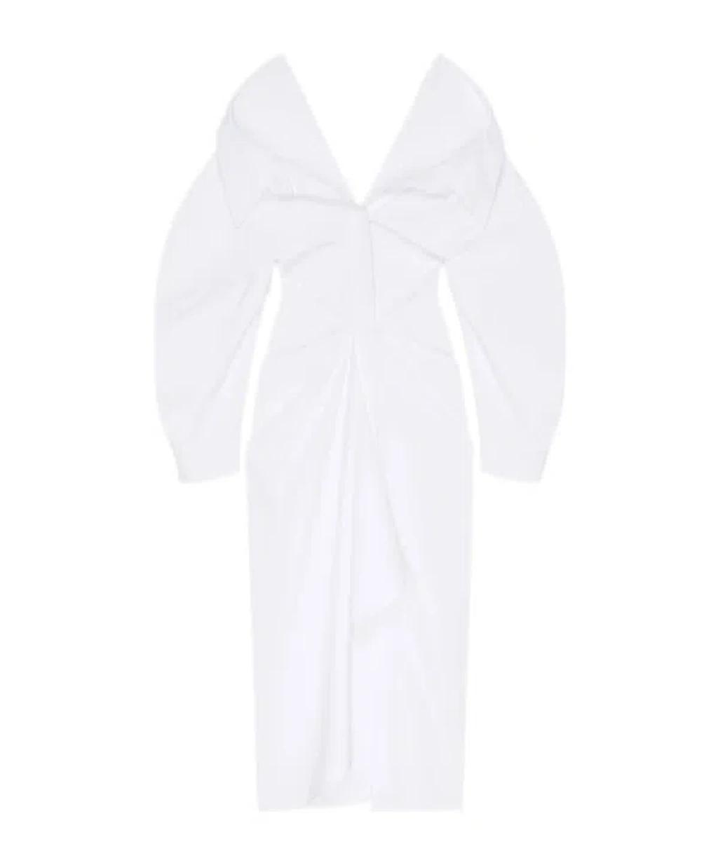 GIVENCHY Off-the-shoulder Cotton Poplin Midi Dress In White Product Image