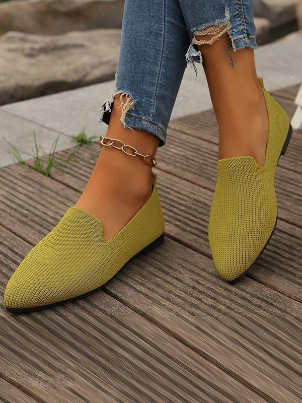 Pointed-Toe Shallow Cut Split-Joint Flat Shoes Product Image