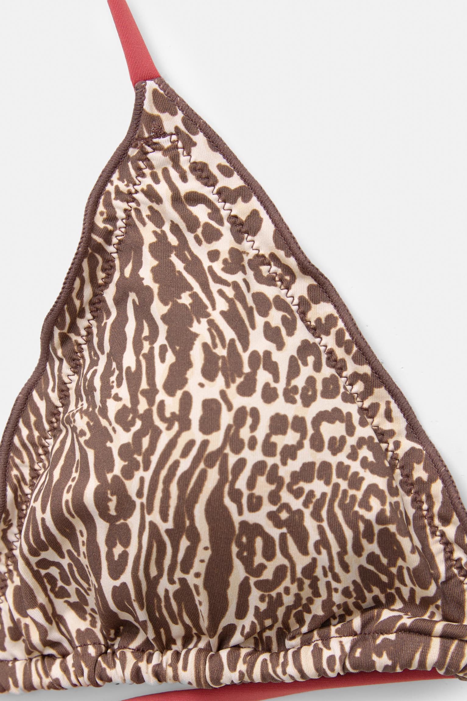 Triangle animal print bikini top Product Image