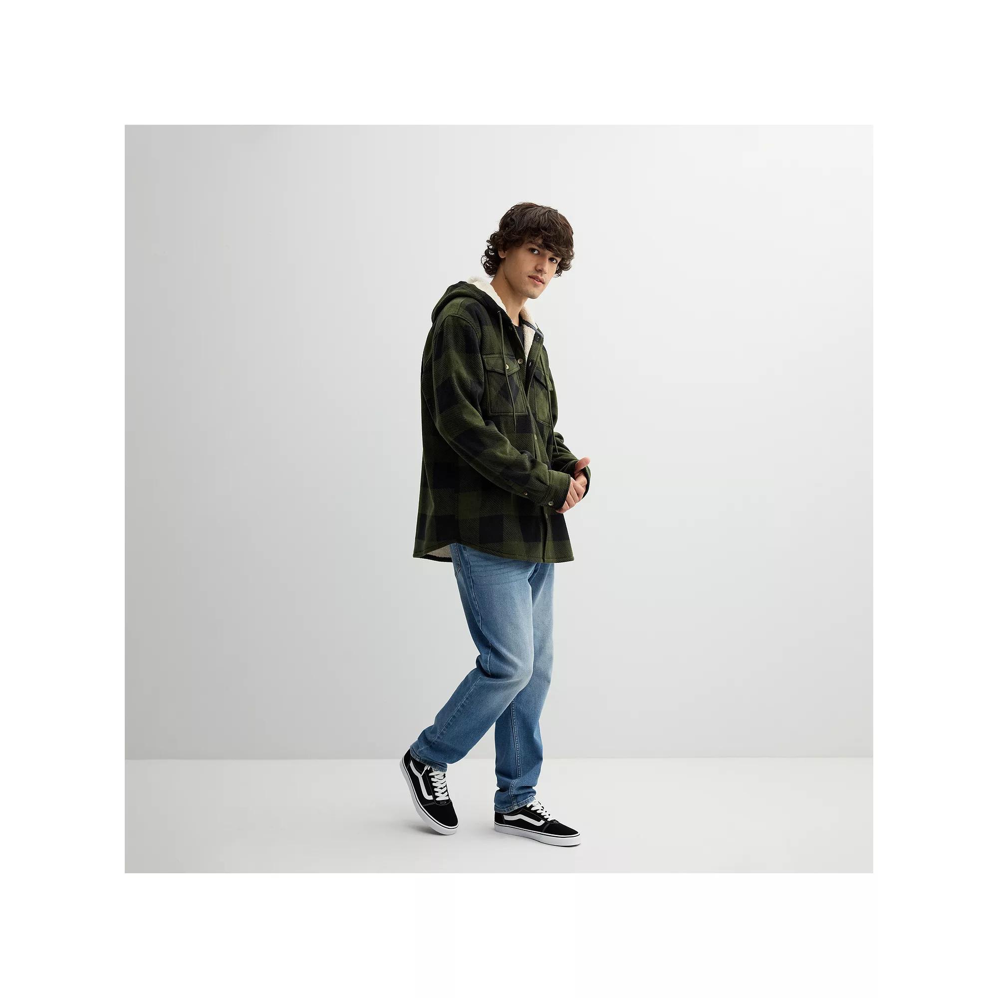 Mens Trinity Coast Sherpa-Lined Hooded Shacket, Men's, Size: Large, Green Product Image