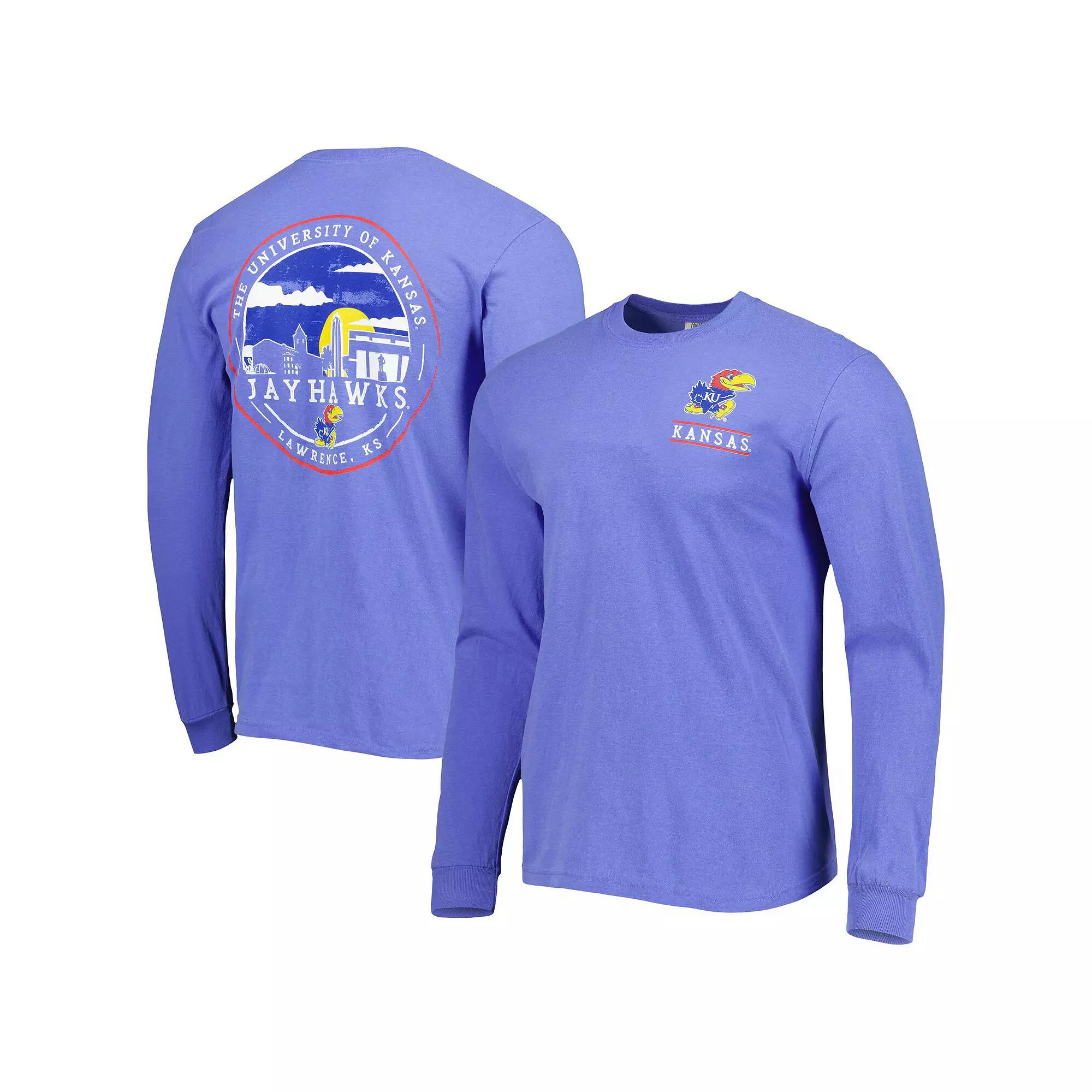 Men's Royal Kansas Jayhawks Circle Campus Scene Long Sleeve T-Shirt, Size: XL, Blue Product Image