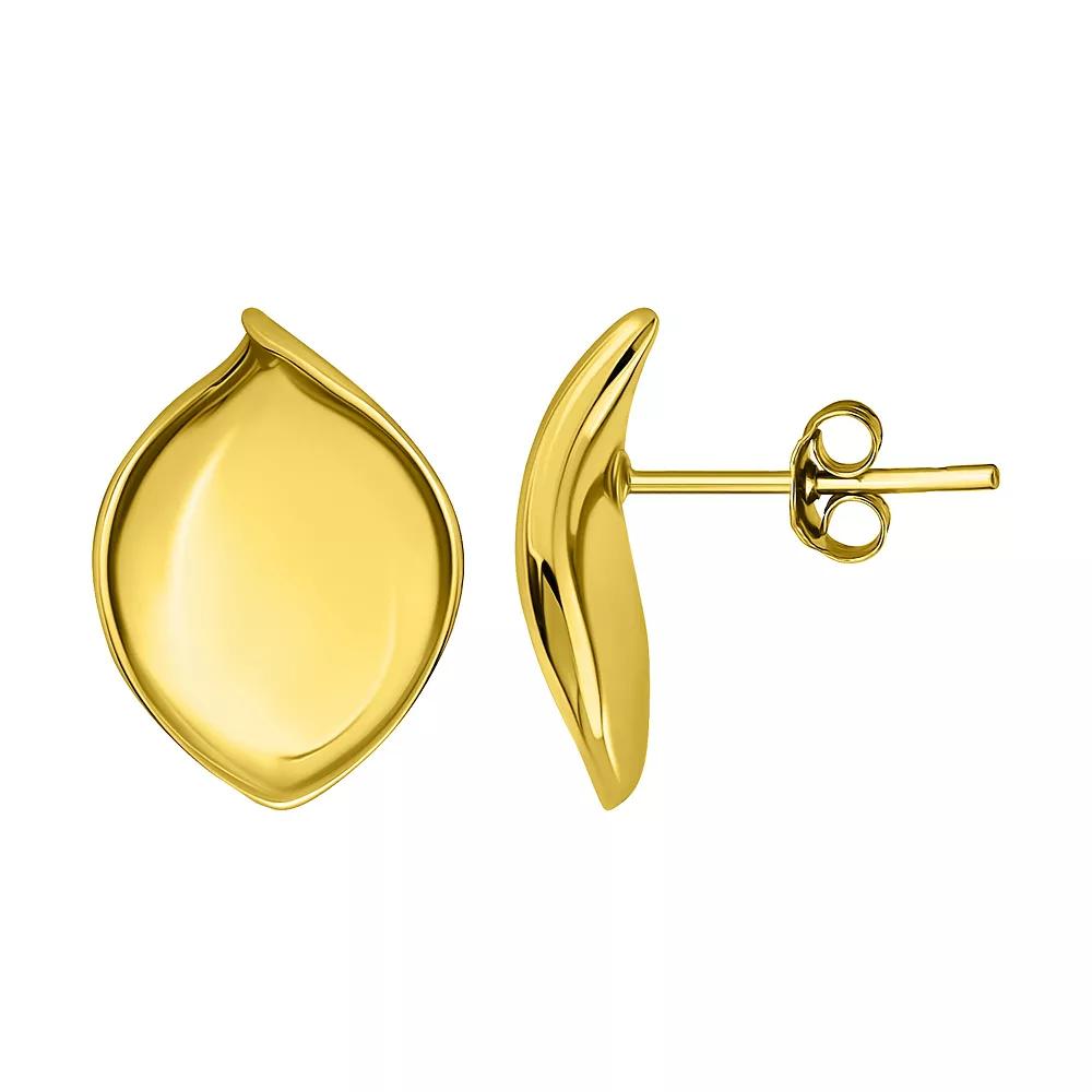 Aleure Precioso Polished Teardrop Post Earrings, Women's, Gold Tone Product Image