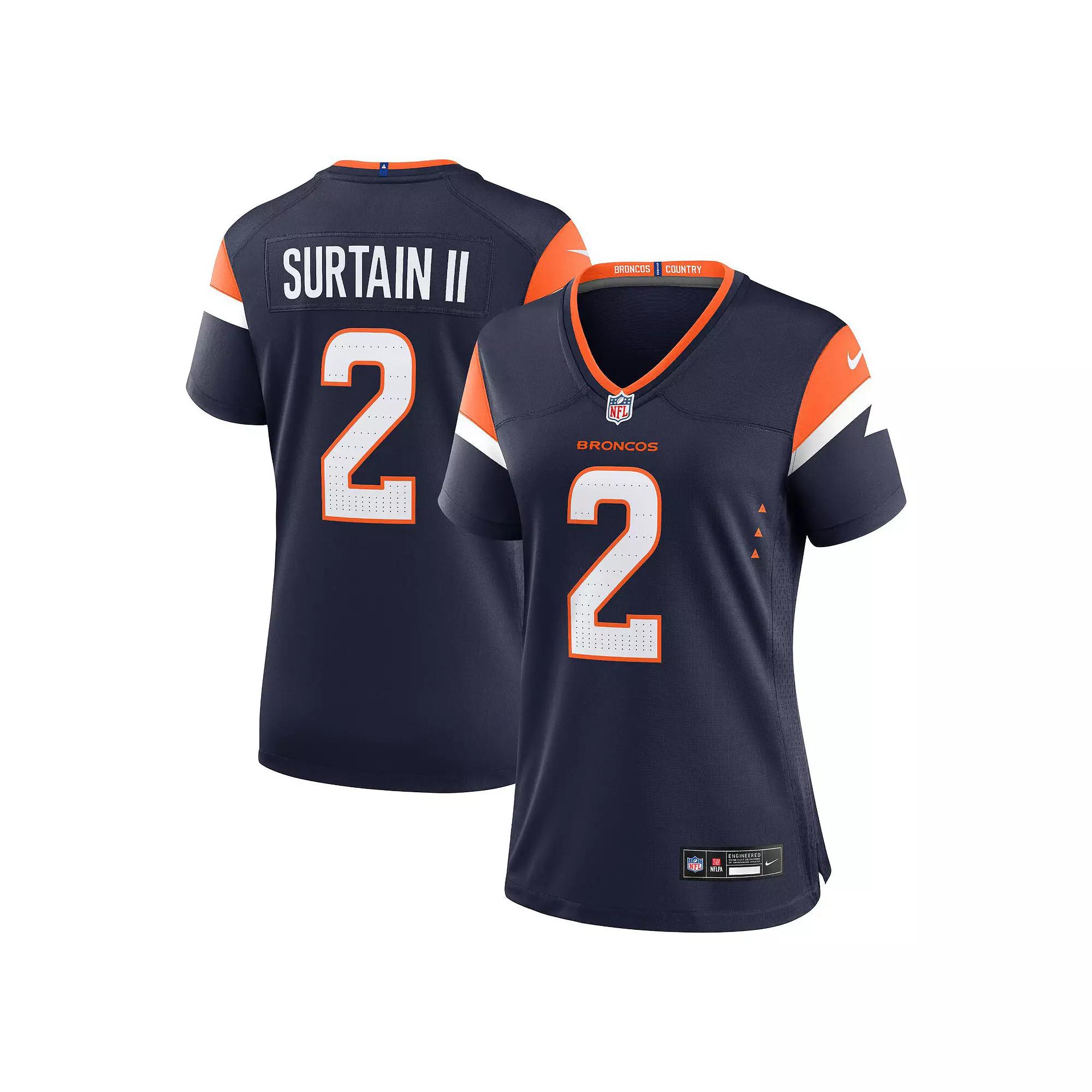 Women's Nike Patrick Surtain II Navy Denver Broncos Mile High Collection Alternate Game Jersey, Size: XL, Blue Product Image