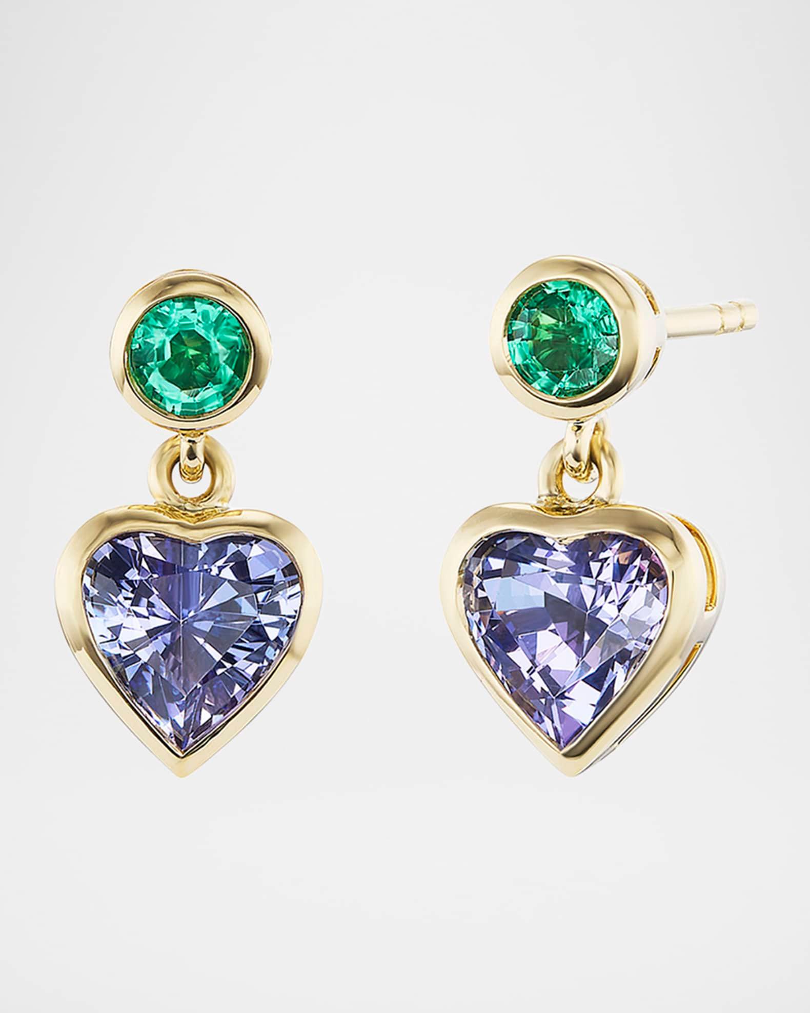18K Blue Heart Earrings Product Image