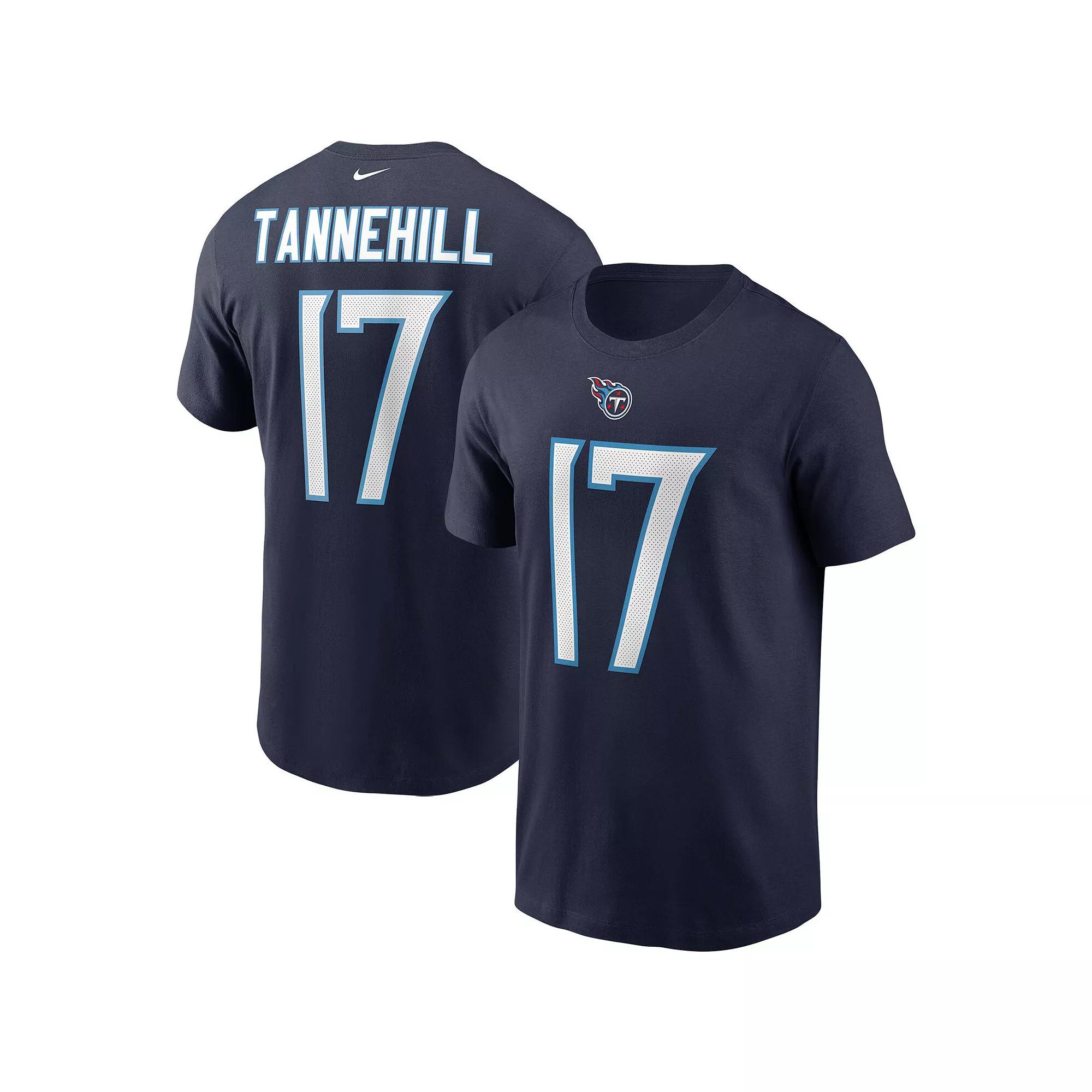 Men's Nike Ryan Tannehill Navy Tennessee Titans Name & Number T-Shirt, Size: 2XL, Blue Product Image