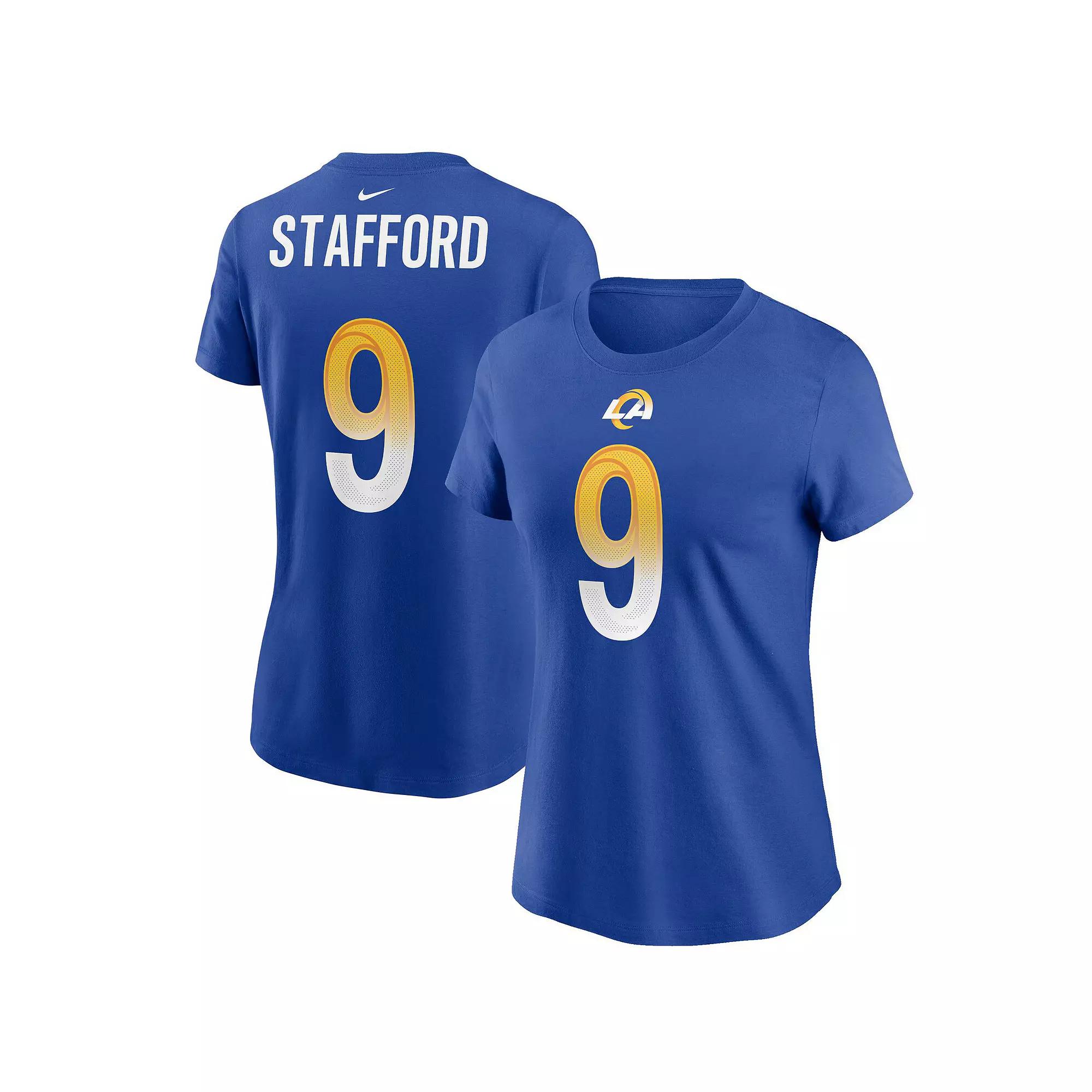 Women's Nike Matthew Stafford Royal Los Angeles Rams Name & Number T-Shirt, Size: Small, Blue Product Image