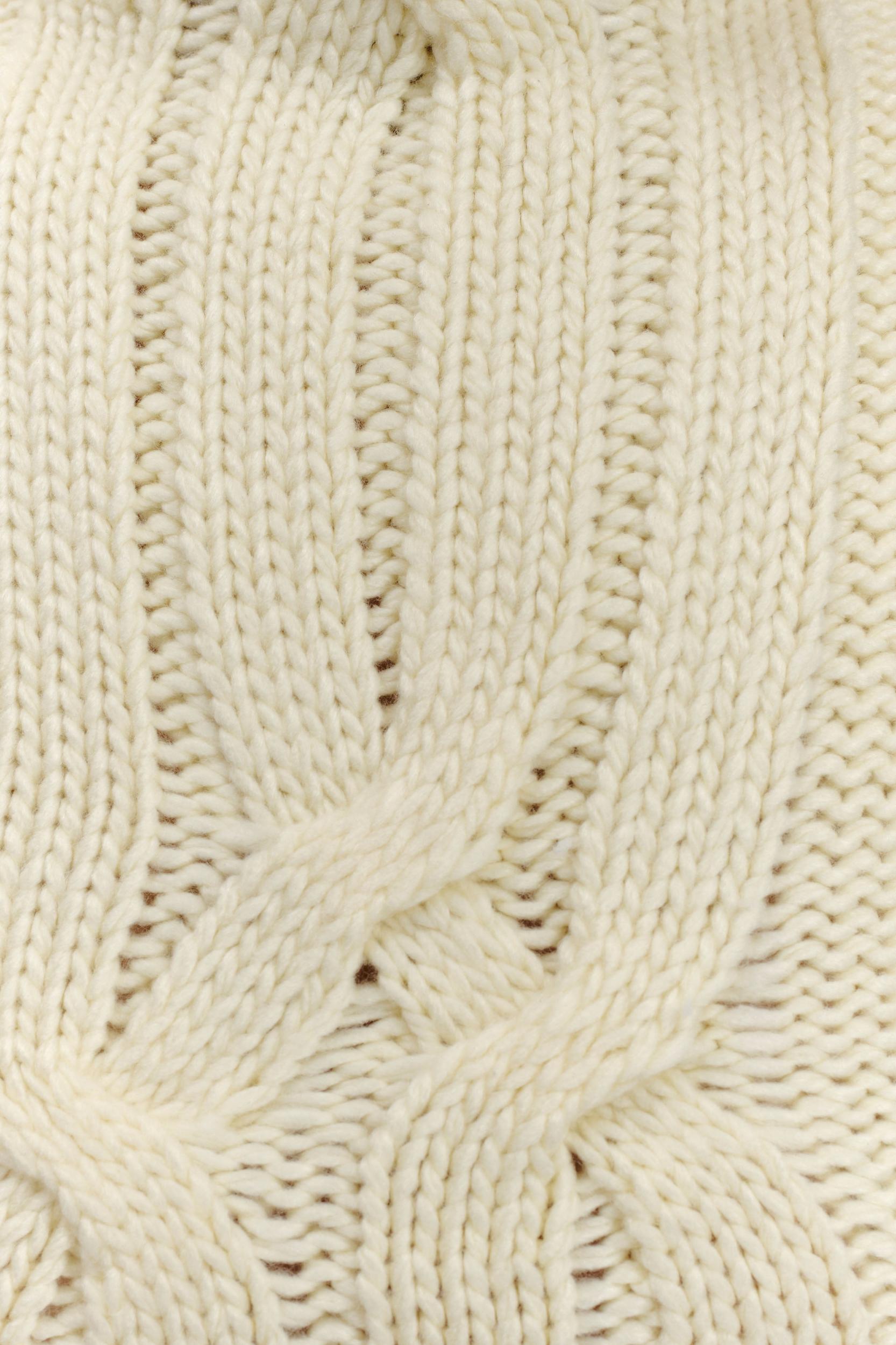 Roberta High Neck Cable Knit Top - Ivory Product Image