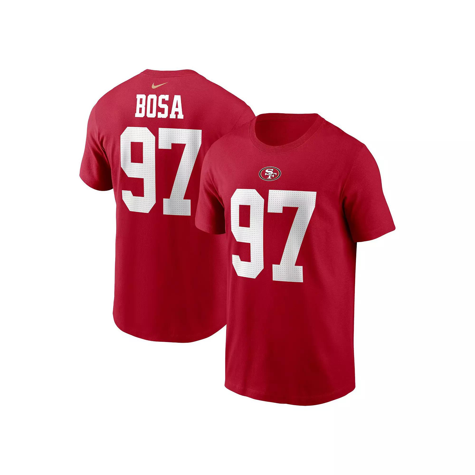 Men's Nike Nick Bosa Scarlet San Francisco 49ers Player Name & Number T-Shirt,  Product Image