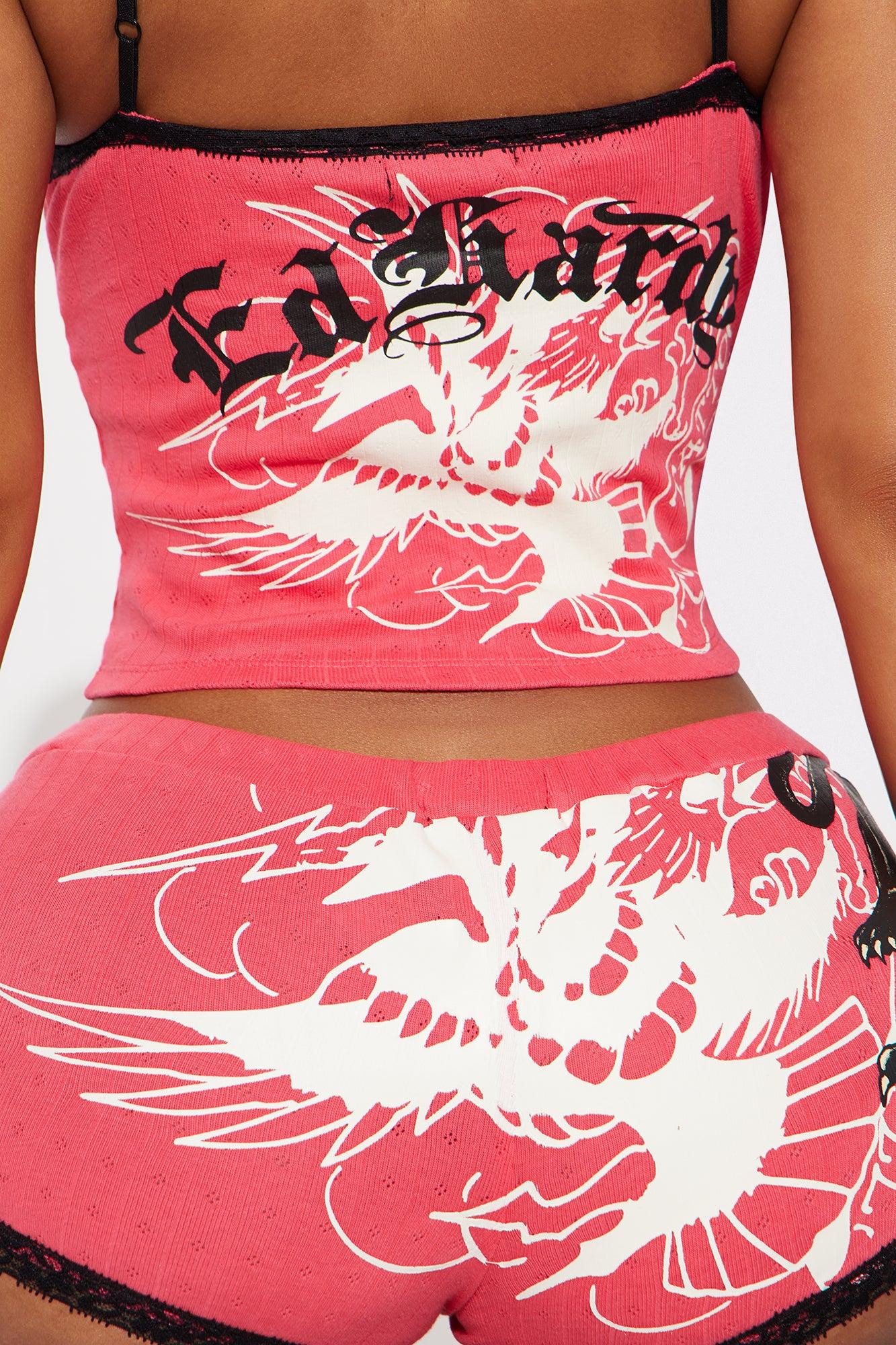 Ed Hardy Panther Lace Top - Pink Product Image