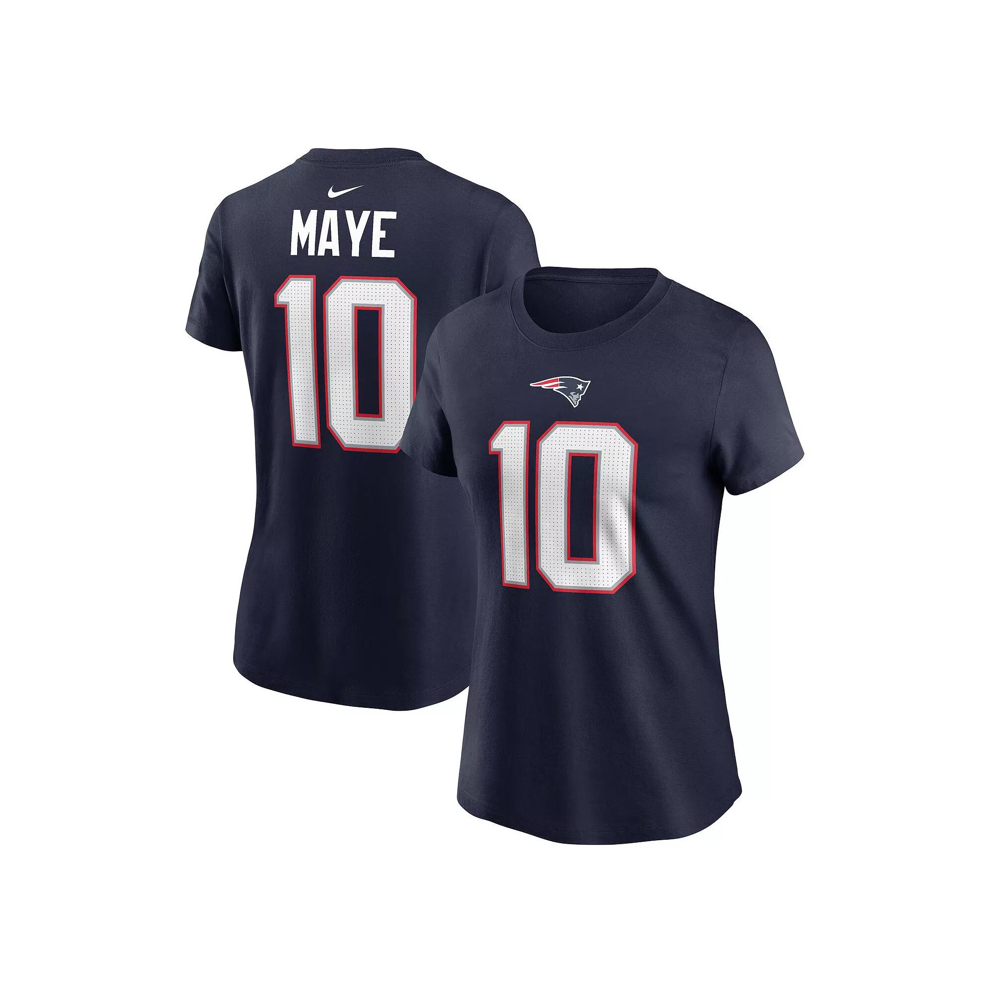 Women's Nike Drake Maye Navy New England Patriots 2024 NFL Draft First Round Pick Name & Number T-Shirt,  Product Image