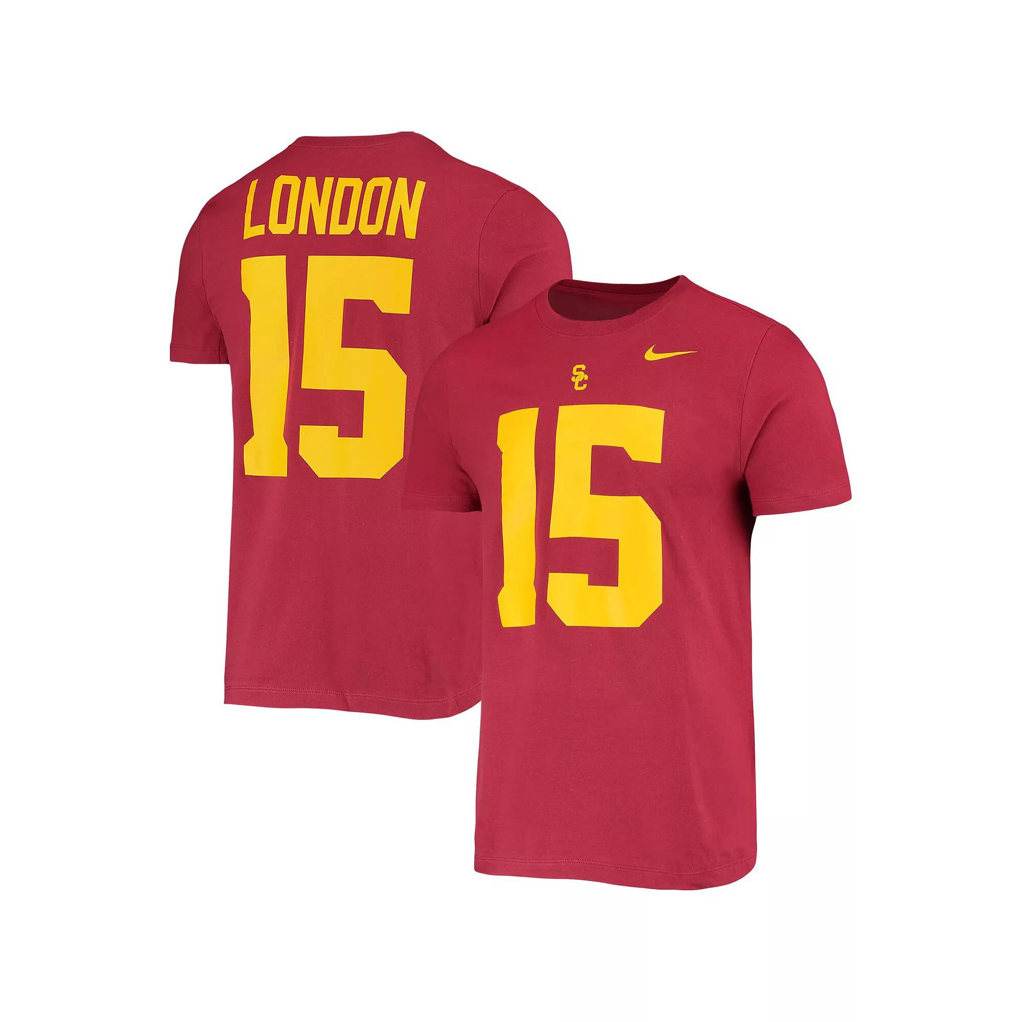 Men's Nike Drake London Cardinal USC Trojans 2022 NFL Draft Name & Number T-Shirt, Size: Large, Red Product Image