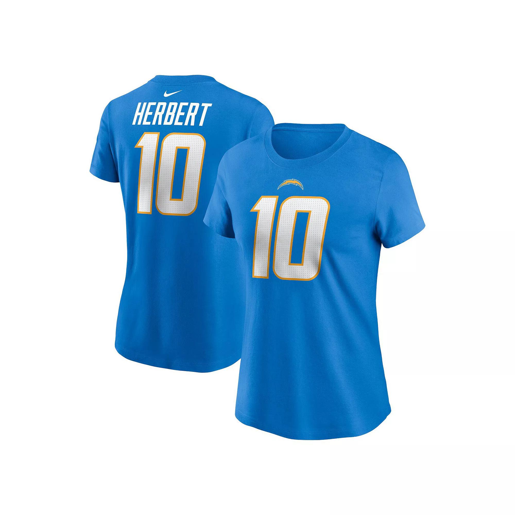 Women's Nike Justin Herbert Powder Blue Los Angeles Chargers Player Name & Number T-Shirt,  Product Image