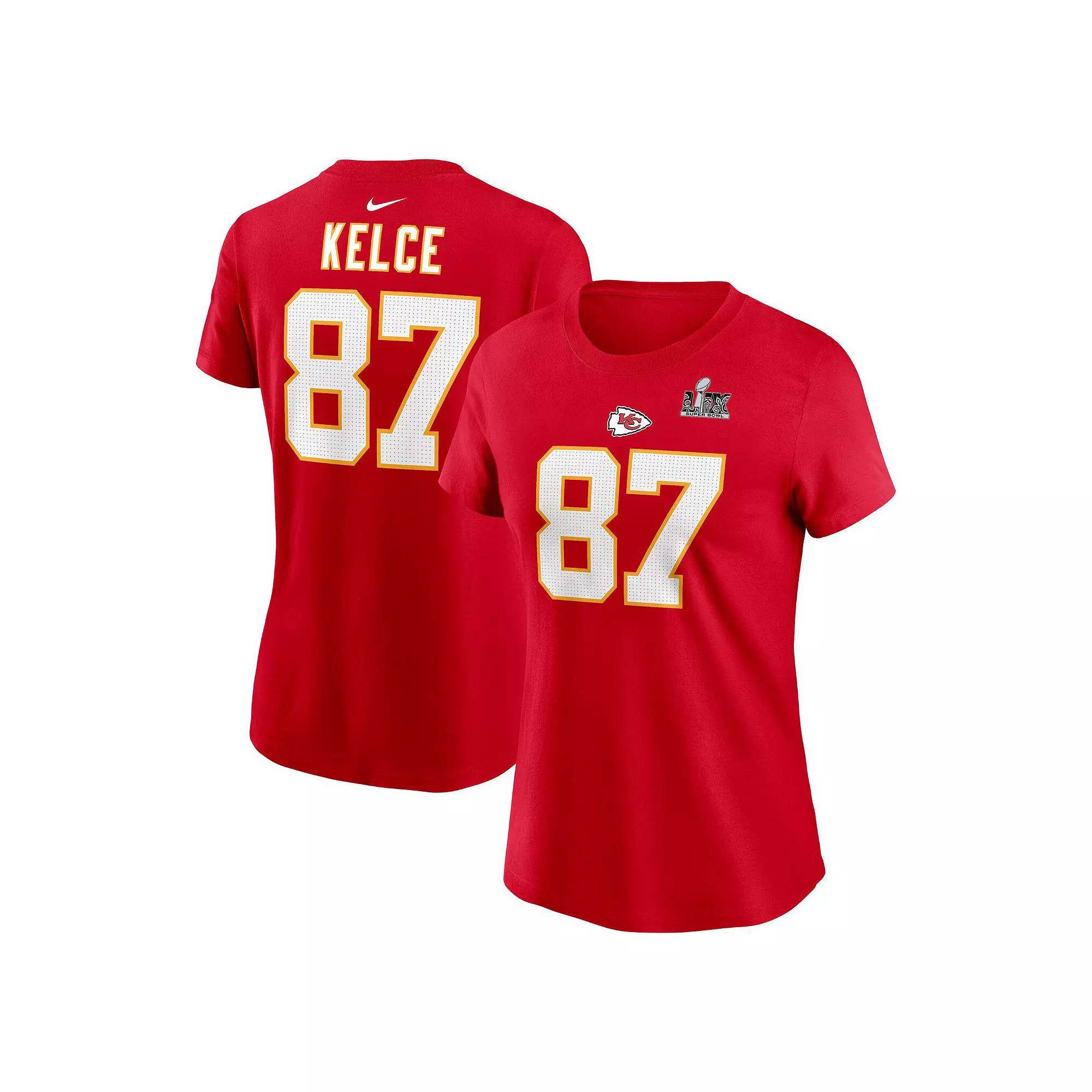 Womens Nike Travis Kelce Kansas City Chiefs Super Bowl LIX Name & Number T-Shirt Product Image