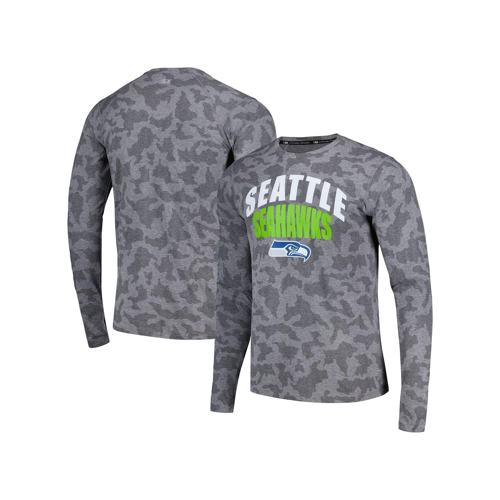 Men's Starter Heather Charcoal Seattle Seahawks Halftime Long Sleeve T-Shirt,  Product Image
