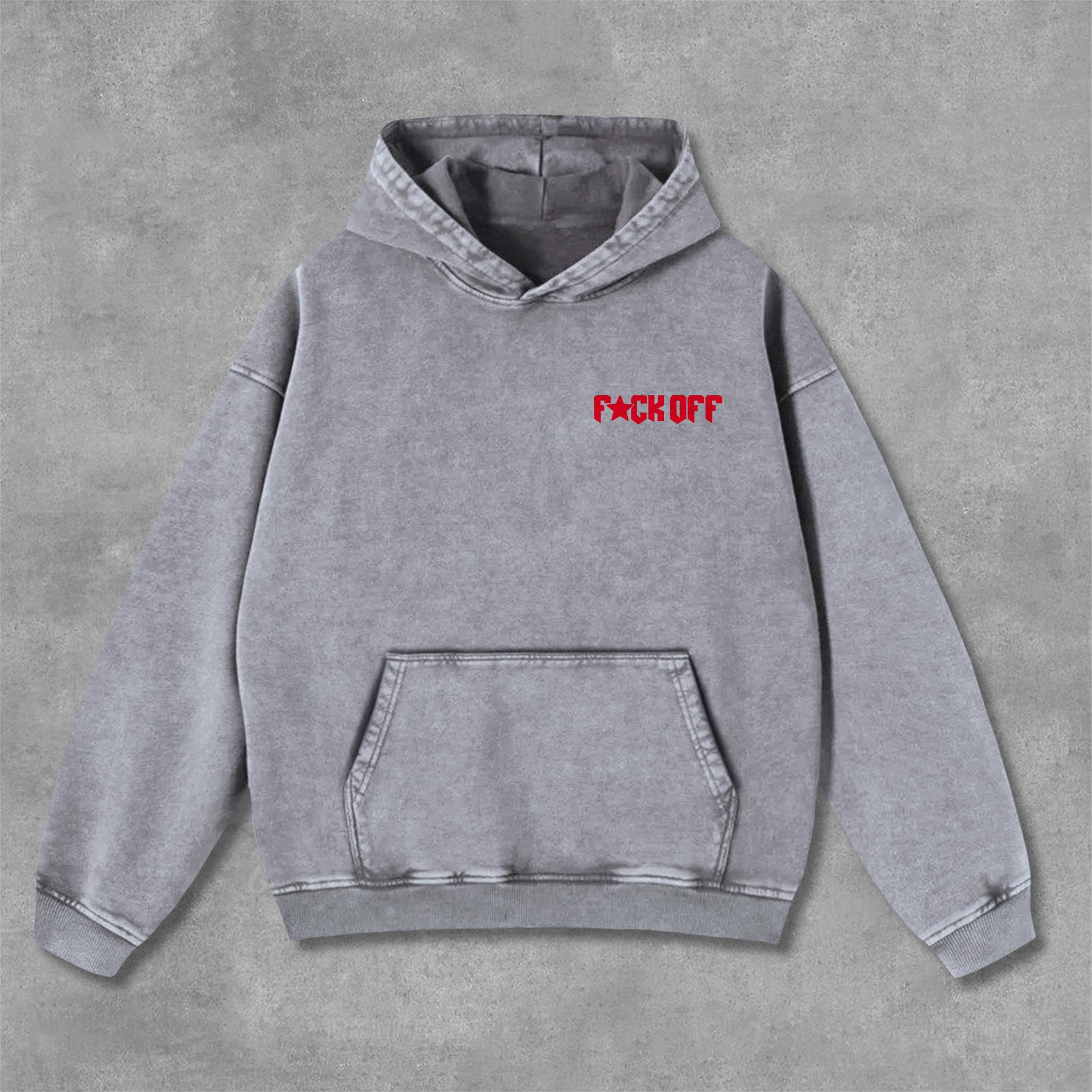 Sopula Vintage Y2k Street Graphic Washed Hoodie Product Image