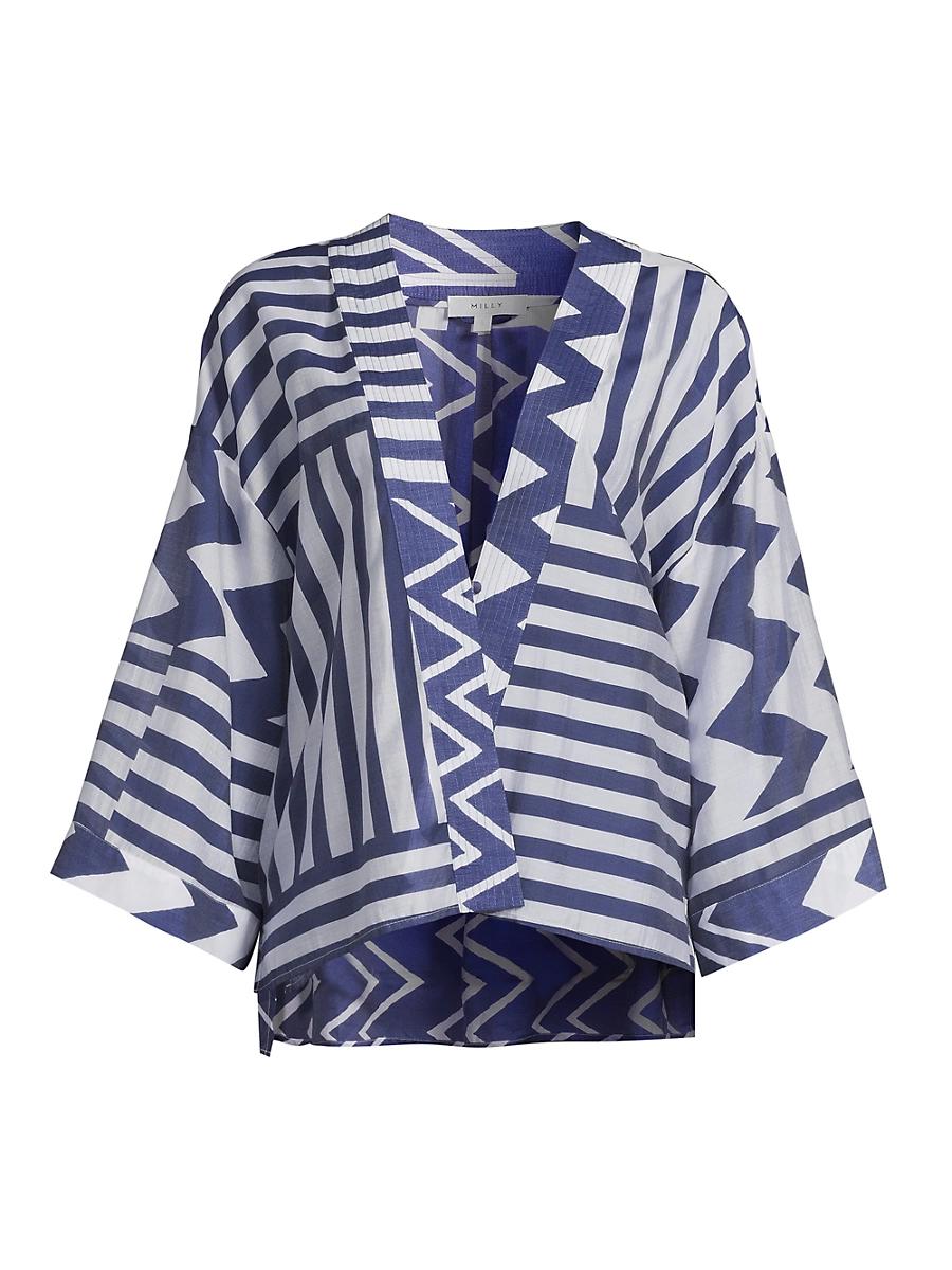 Womens Patchwork Chevron Cover-Up Top Product Image
