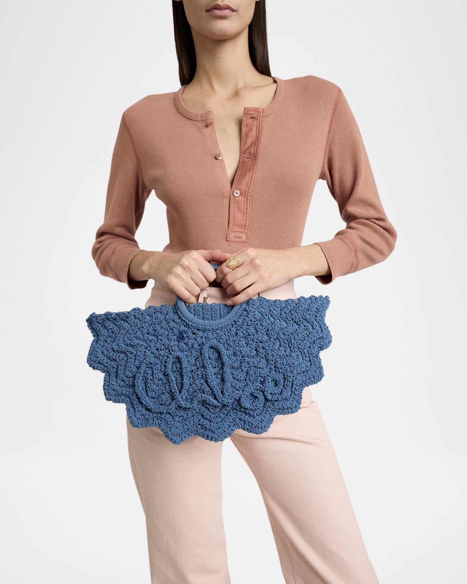 Passementerie Crochet Top-Handle Bag in Fabric  Product Image
