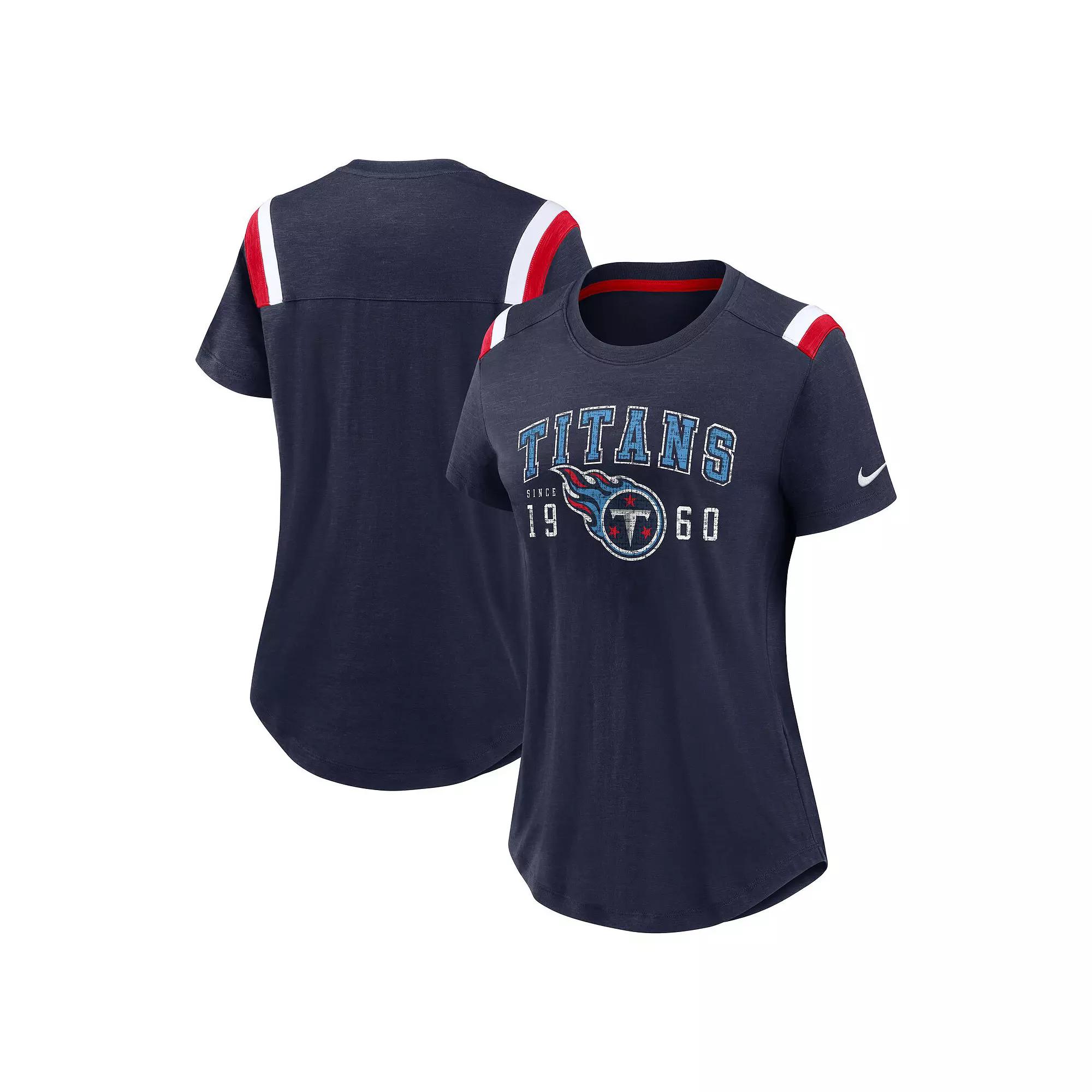 Women's Nike College Navy Tennessee Titans Historic Slub Fashion T-Shirt,  Product Image