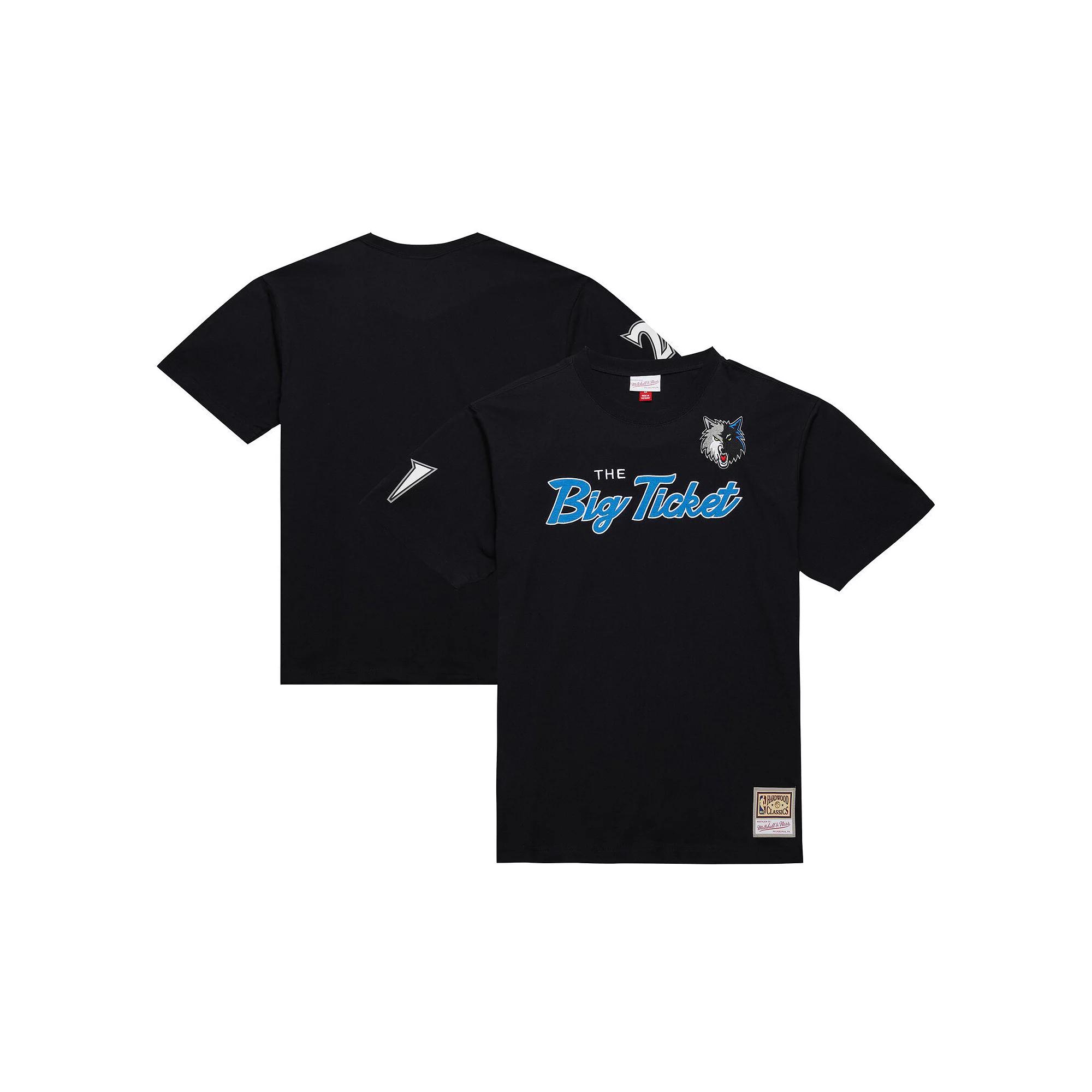 Men's Mitchell & Ness Kevin Garnett Black Minnesota Timberwolves Premium Nickname T-Shirt,  Product Image