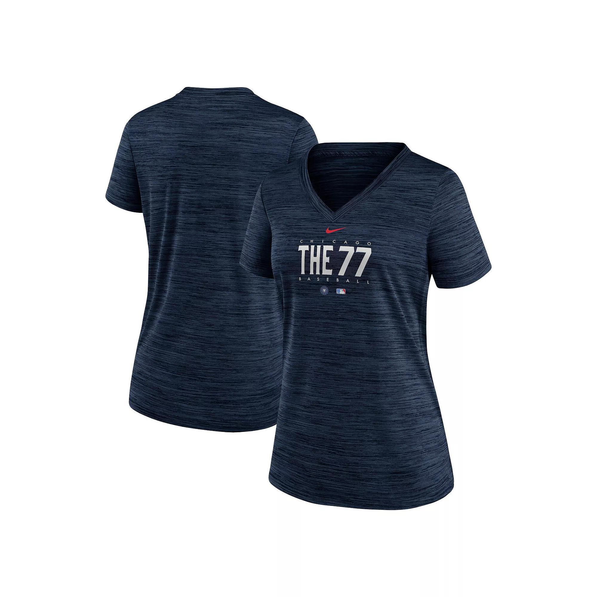 Women's Nike Gray Chicago White Sox City Connect Velocity Practice Performance V-Neck T-Shirt,  Product Image