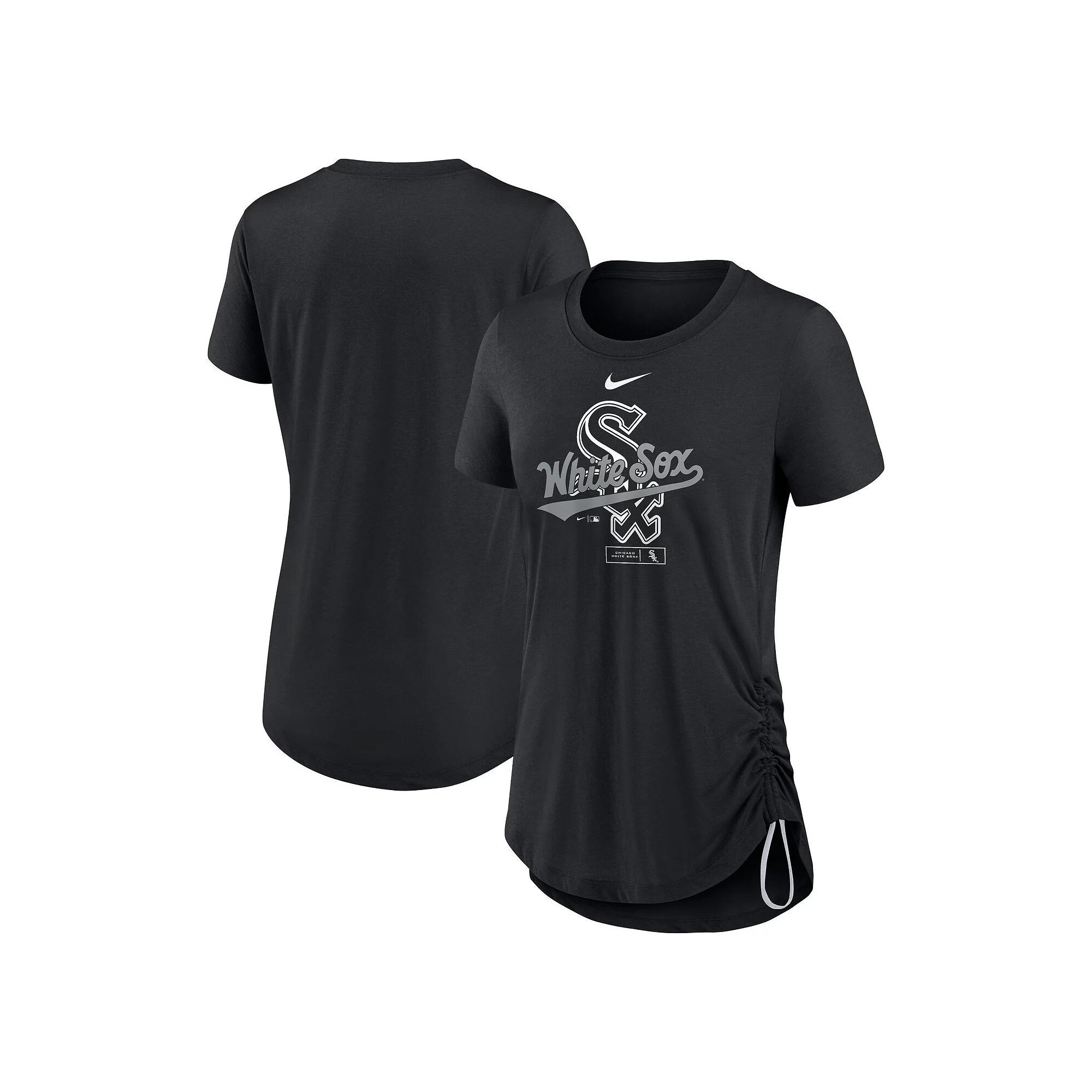 Women's Nike Black Chicago White Sox Side Cinch Fashion Tri-Blend Performance T-Shirt, Size: Large Product Image