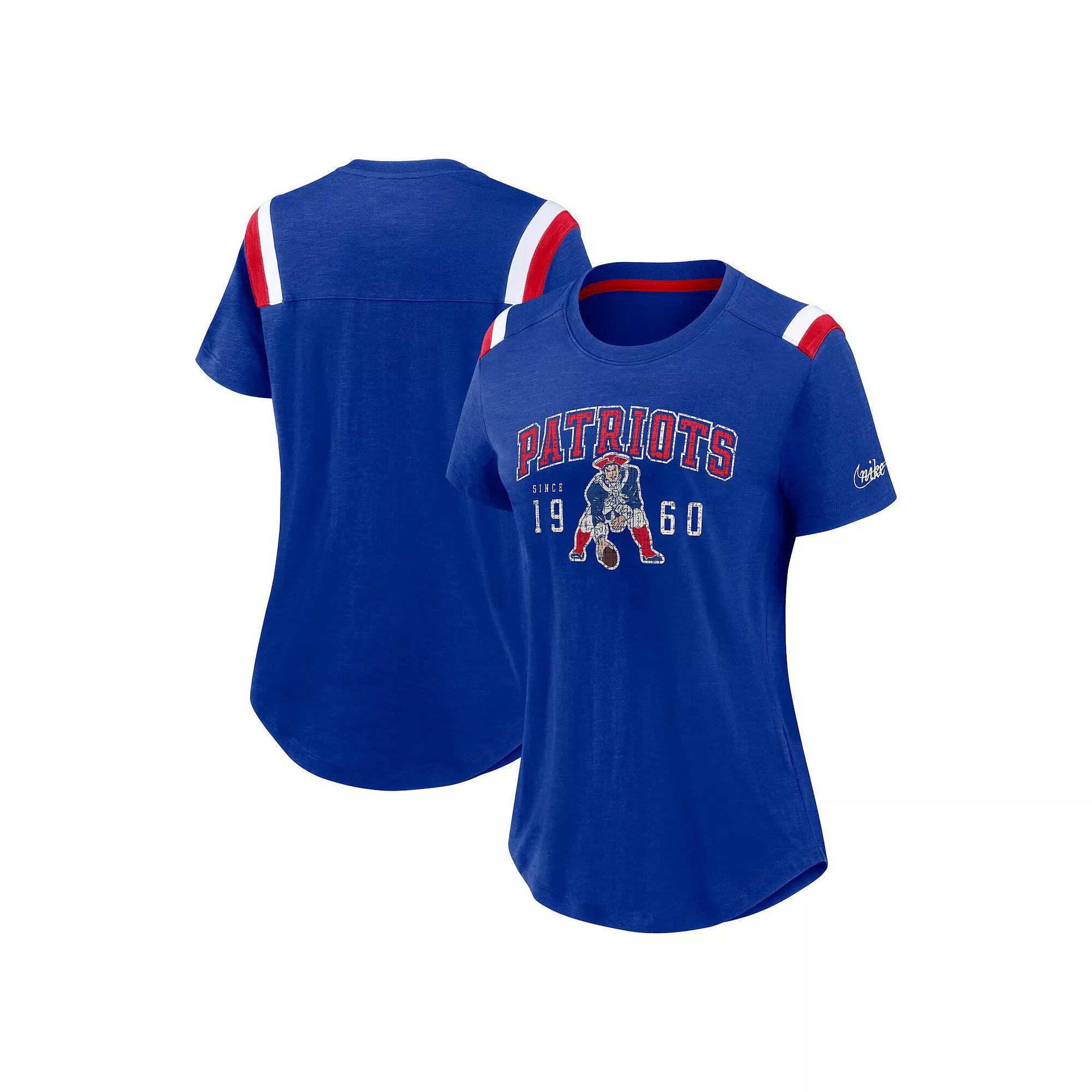 Women's Nike Heather Royal New England Patriots Historic Slub Fashion T-Shirt,  Product Image