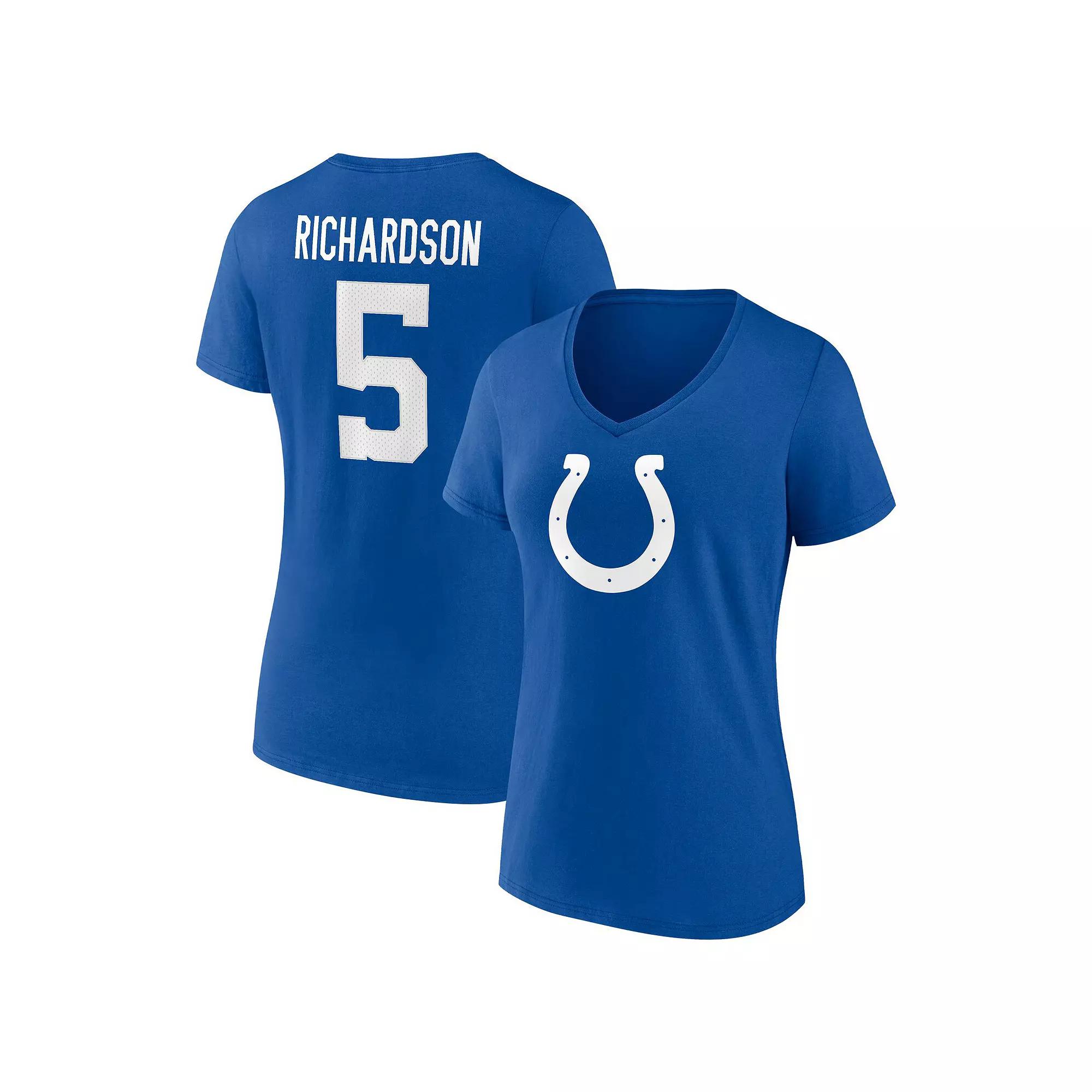 Women's Fanatics Branded Anthony Richardson Royal Indianapolis Colts Icon Name & Number V-Neck T-Shirt,  Product Image