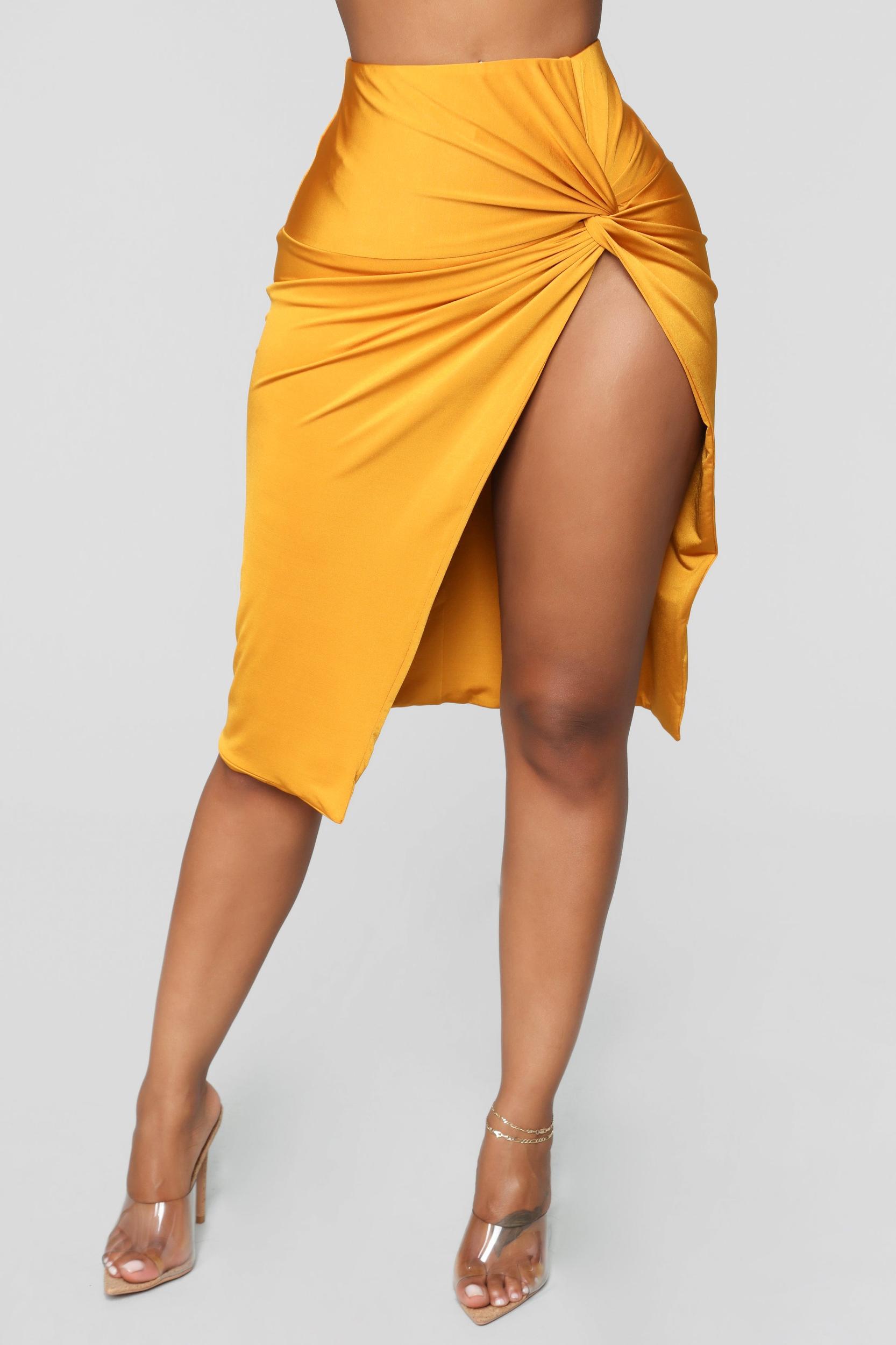 Looking Amazing Skirt Set - Mustard Product Image